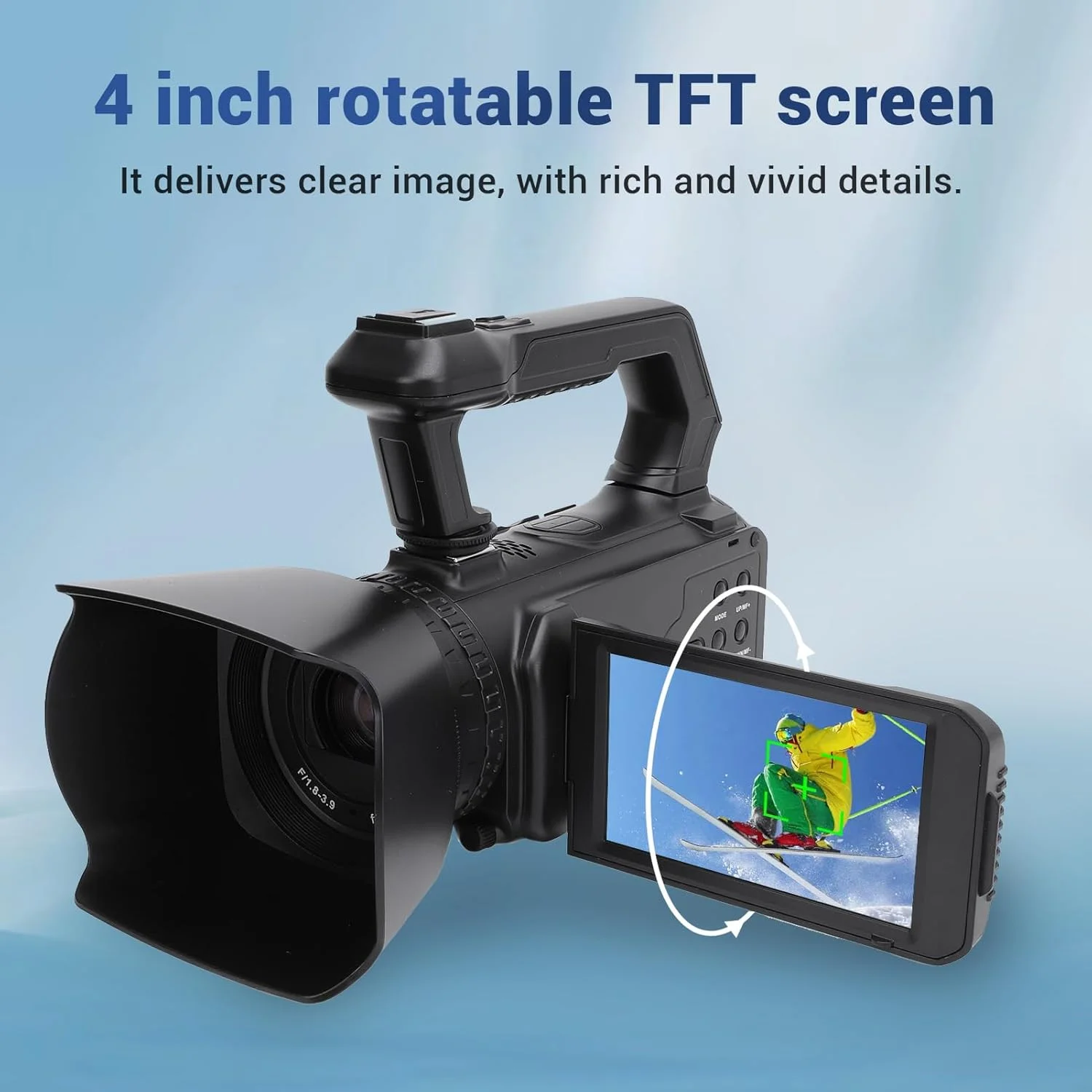 دوربین فیلمبرداری 2.7K با کیفیت 48 مگاپیکسل، صفحه نمایش 4.0 اینچی چرخان TFT، زوم دیجیتال 16X، تثبیت کننده تصویر الکترونیکی، زوم ترکیبی 64X با باتری 1500mAh دوربین فیلمبرداری 2.7K با کیفیت 48 مگاپیکسل، صفحه نمایش 4.0 اینچی چرخان TFT، زوم دیجیتال 16X، تثبیت کننده تصویر الکترونیکی، زوم ترکیبی 64X با باتری 1500mAh