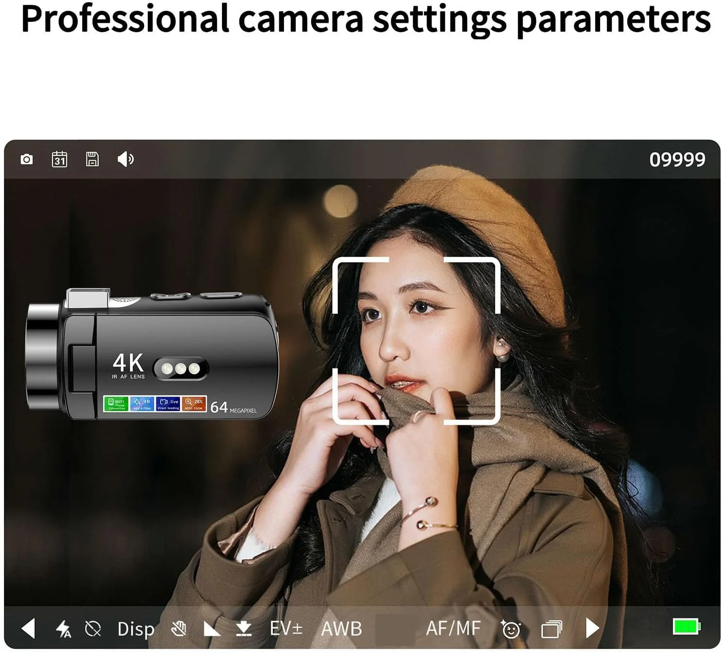 دوربین فیلمبرداری، دوربین ولاگینگ با زوم دیجیتال 28X و فوکوس خودکار، دوربین دیجیتال 64 مگاپیکسلی 4K برای عکاسی با صفحه نمایش 3 اینچی چرخان و چراغ LED، ضبط کننده ویدیویی دوربین دیجیتال دوربین فیلمبرداری، دوربین ولاگینگ با زوم دیجیتال 28X و فوکوس خودکار، دوربین دیجیتال 64 مگاپیکسلی 4K برای عکاسی با صفحه نمایش 3 اینچی چرخان و چراغ LED، ضبط کننده ویدیویی دوربین دیجیتال