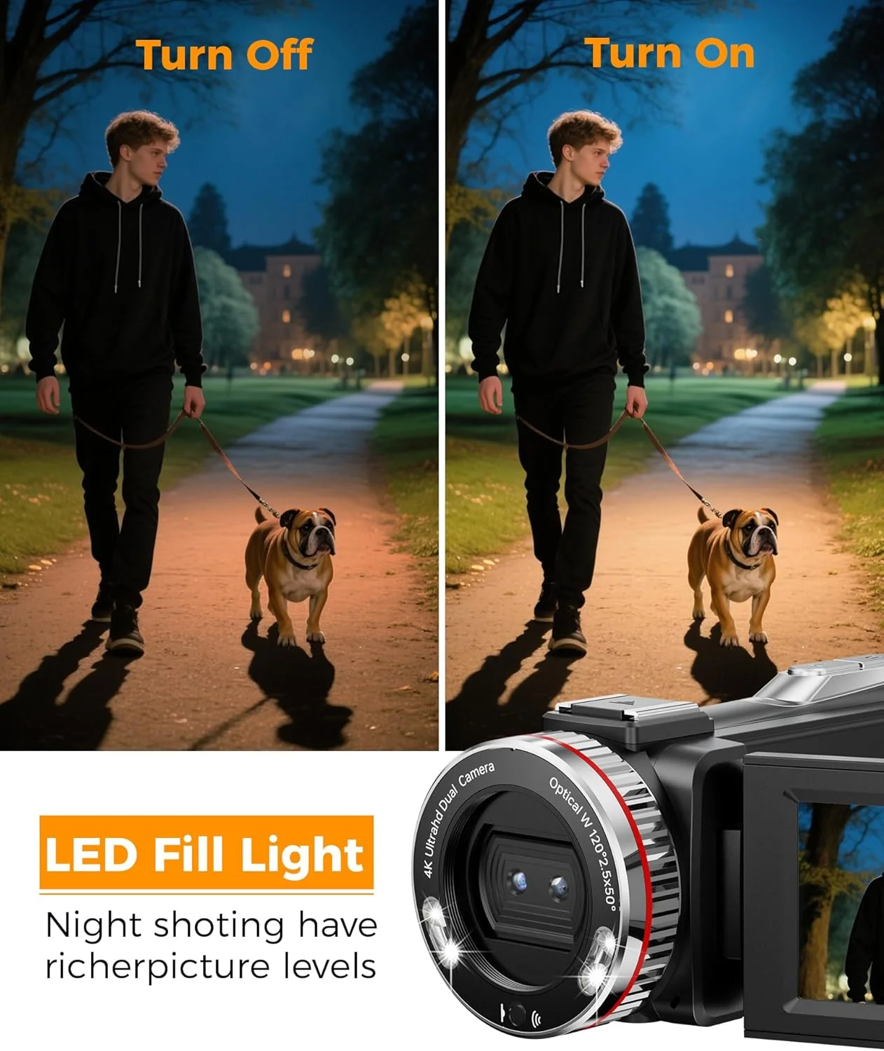 دوربین فیلمبرداری 4K 48MP برای یوتیوب، دوربین فیلمبرداری با زوم دیجیتال 21X، صفحه نمایش چرخان 270 درجه 3 اینچی، دوربین ولاگ، دوربین فیلمبرداری با کارت TF 64 گیگابایتی، کابل HDMI، میکروفون، کنترل از راه دور، 2 باتری (دوگانه CAM) دوربین فیلمبرداری 4K 48MP برای یوتیوب، دوربین فیلمبرداری با زوم دیجیتال 21X، صفحه نمایش چرخان 270 درجه 3 اینچی، دوربین ولاگ، دوربین فیلمبرداری با کارت TF 64 گیگابایتی، کابل HDMI، میکروفون، کنترل از راه دور، 2 باتری (دوگانه CAM)