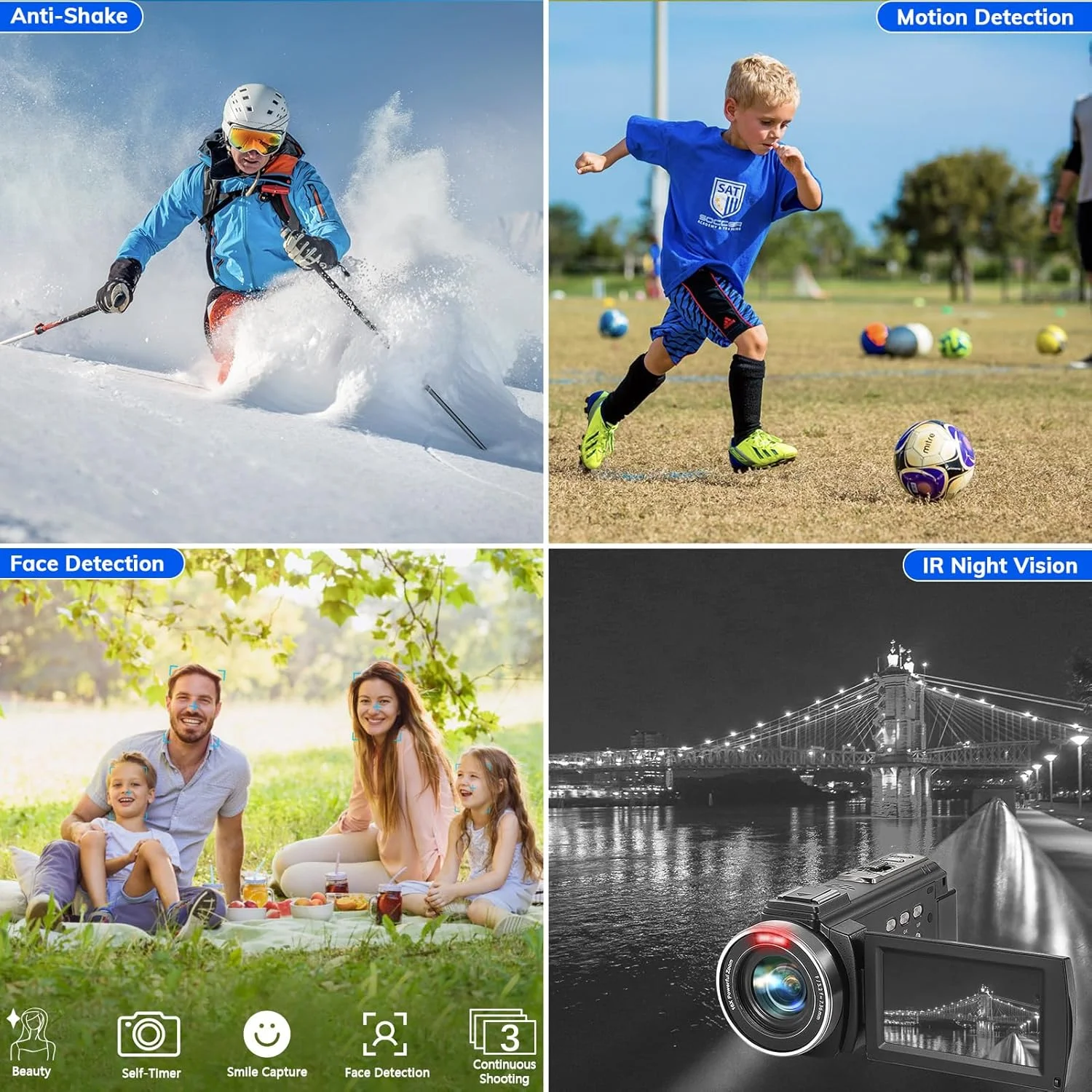 دوربین فیلمبرداری FHD 1080P برای یوتیوب با 30 فریم بر ثانیه، 36 مگاپیکسل، LCD 3.0 اینچی با چرخش 270 درجه، دوربین ولاگینگ با زوم دیجیتال 16X برای مبتدیان به همراه 2 باتری، میکروفون، ریموت، لرزشگیر، آفتابگیر لنز دوربین فیلمبرداری FHD 1080P برای یوتیوب با 30 فریم بر ثانیه، 36 مگاپیکسل، LCD 3.0 اینچی با چرخش 270 درجه، دوربین ولاگینگ با زوم دیجیتال 16X برای مبتدیان به همراه 2 باتری، میکروفون، ریموت، لرزشگیر، آفتابگیر لنز