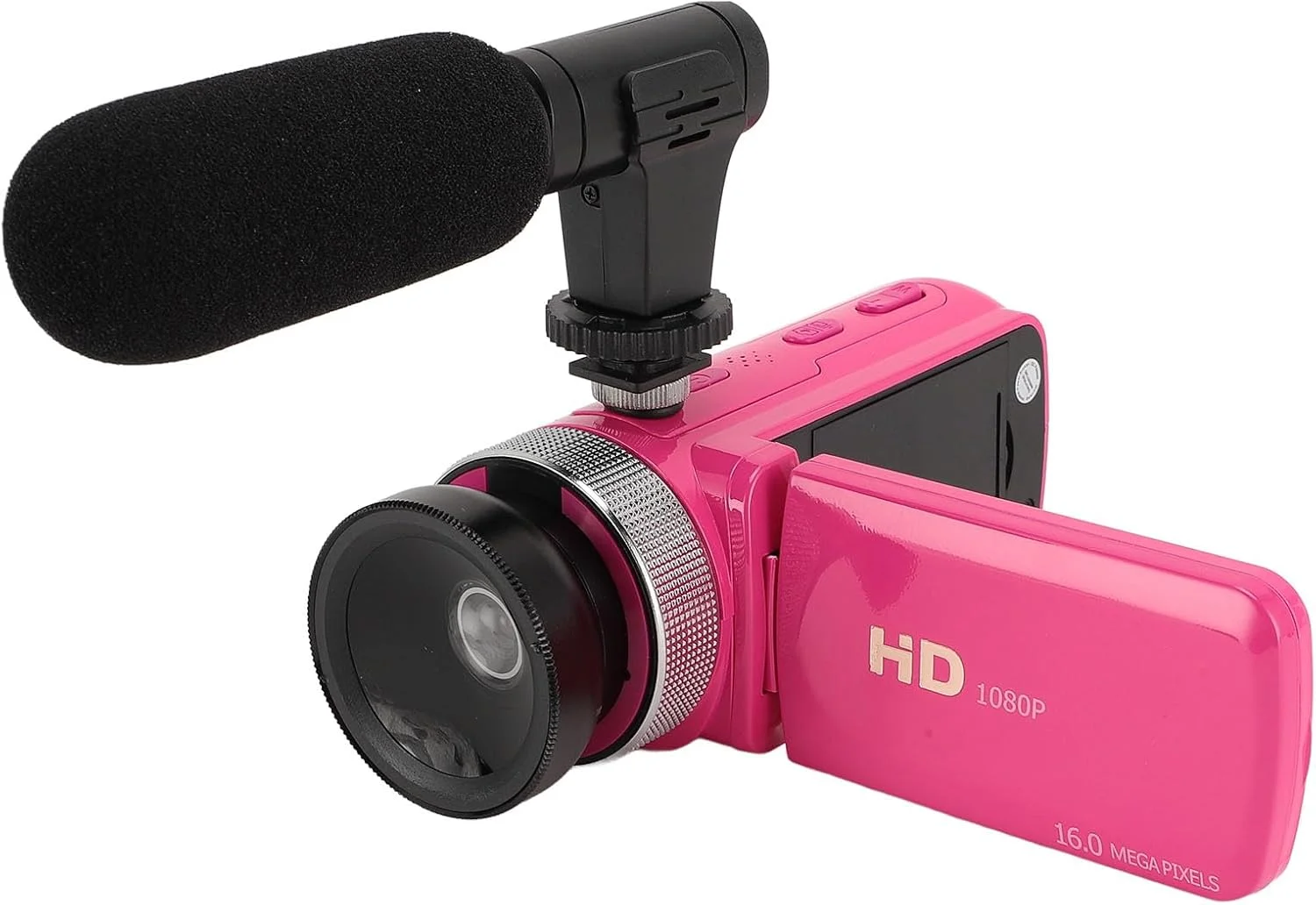 دوربین فیلمبرداری دوربین دیجیتال، HD 1080P 16MP صفحه نمایش 2.4 اینچی زوم دیجیتال 16X دوربین ضبط کننده با میکروفون سوراخ پیچ 1/4 اینچی برای ولاگ