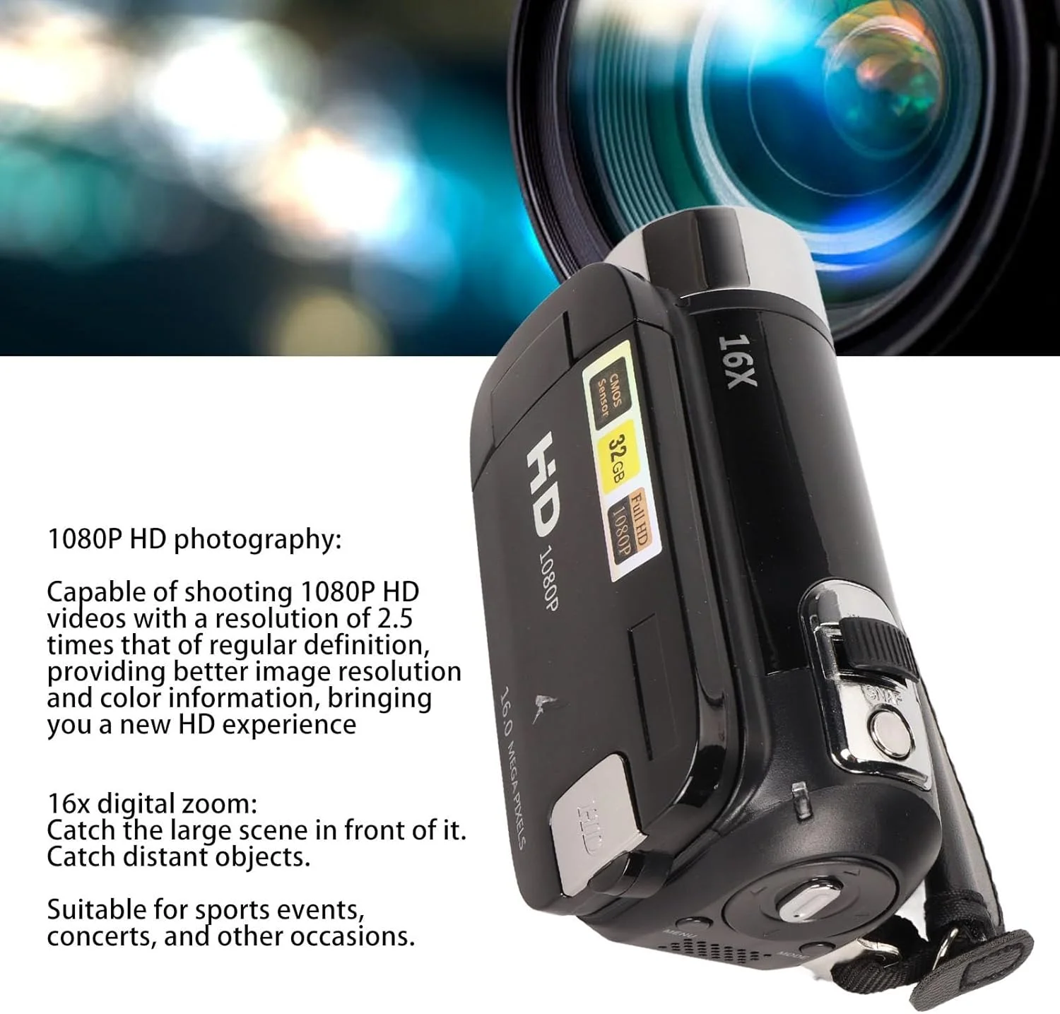 دوربین فیلمبرداری با کیفیت 1080P 30FPS و 24.0 مگاپیکسل، دید در شب IR، زوم 16X، صفحه نمایش 3.0 اینچی IPS، کنترل از راه دور، 2 باتری، برای وبلاگ نویسی و ضبط (مشکی) دوربین فیلمبرداری با کیفیت 1080P 30FPS و 24.0 مگاپیکسل، دید در شب IR، زوم 16X، صفحه نمایش 3.0 اینچی IPS، کنترل از راه دور، 2 باتری، برای وبلاگ نویسی و ضبط (مشکی)