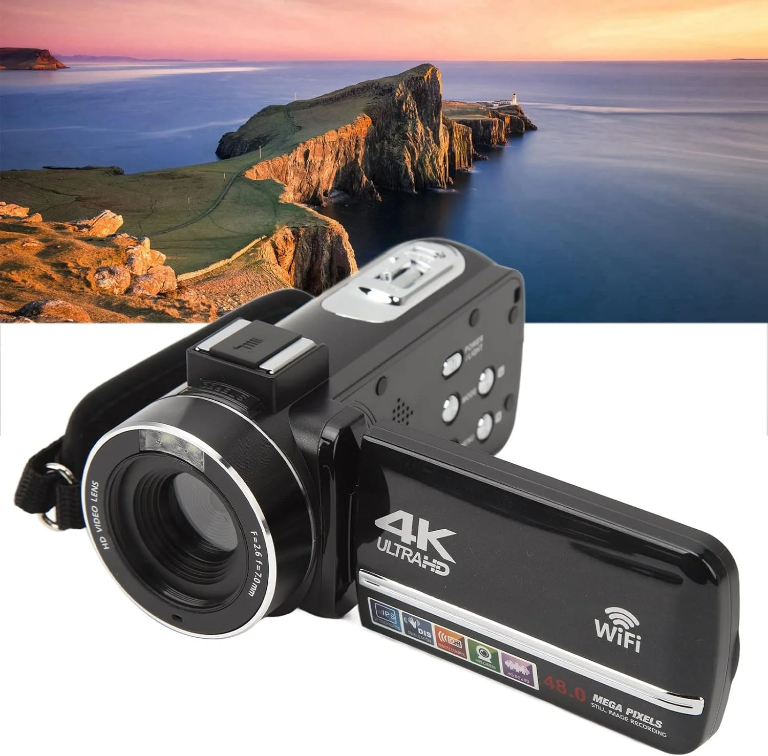 دوربین فیلمبرداری 4K با کیفیت 48 مگاپیکسل، صفحه لمسی 3.0 اینچی، زوم دیجیتال 18 برابر، کنترل از راه دور WiFi، مناسب برای سفر، ولاگ و رویدادهای خانوادگی دوربین فیلمبرداری 4K با کیفیت 48 مگاپیکسل، صفحه لمسی 3.0 اینچی، زوم دیجیتال 18 برابر، کنترل از راه دور WiFi، مناسب برای سفر، ولاگ و رویدادهای خانوادگی