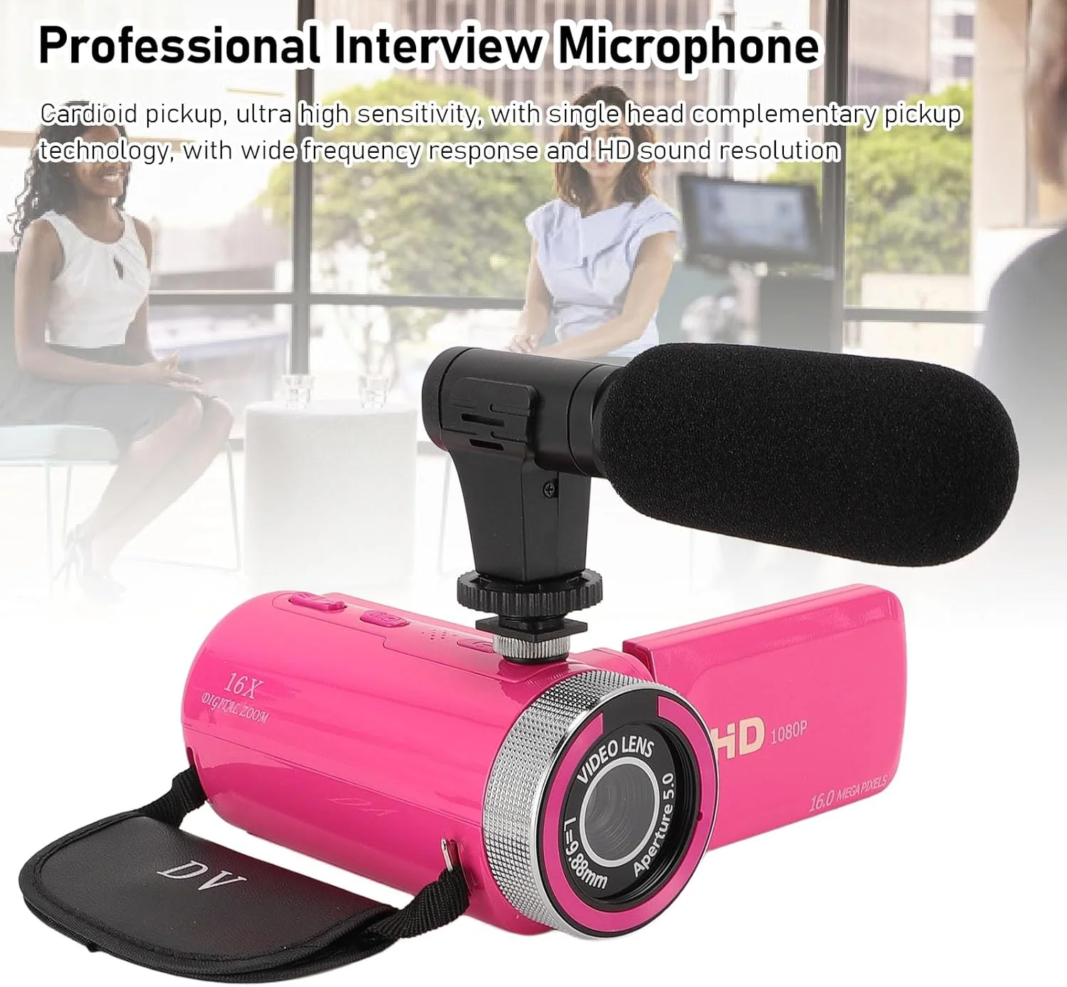 دوربین فیلمبرداری دوربین دیجیتال، HD 1080P 16MP صفحه نمایش 2.4 اینچی زوم دیجیتال 16X دوربین ضبط کننده با میکروفون سوراخ پیچ 1/4 اینچی برای ولاگ دوربین فیلمبرداری دوربین دیجیتال، HD 1080P 16MP صفحه نمایش 2.4 اینچی زوم دیجیتال 16X دوربین ضبط کننده با میکروفون سوراخ پیچ 1/4 اینچی برای ولاگ