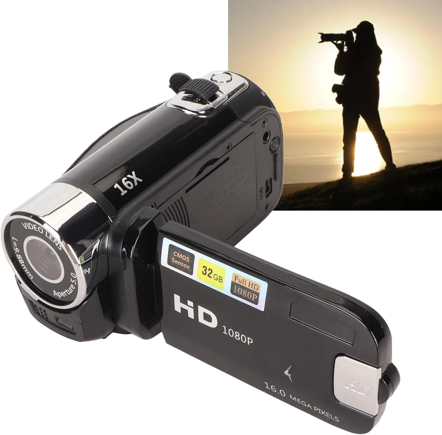 دوربین فیلمبرداری با کیفیت 1080P 30FPS و 24.0 مگاپیکسل، دید در شب IR، زوم 16X، صفحه نمایش 3.0 اینچی IPS، کنترل از راه دور، 2 باتری، برای وبلاگ نویسی و ضبط (مشکی) دوربین فیلمبرداری با کیفیت 1080P 30FPS و 24.0 مگاپیکسل، دید در شب IR، زوم 16X، صفحه نمایش 3.0 اینچی IPS، کنترل از راه دور، 2 باتری، برای وبلاگ نویسی و ضبط (مشکی)