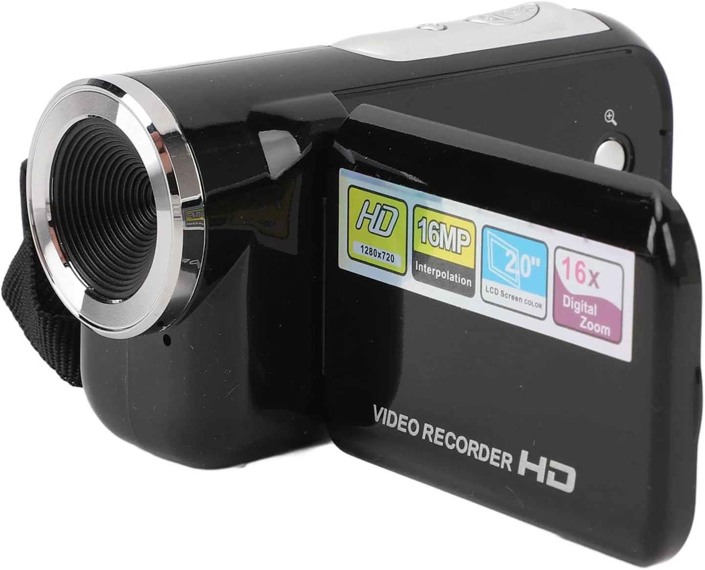 دوربین فیلمبرداری 16 مگاپیکسل 1080P با زوم دیجیتال 16 برابر و صفحه نمایش چرخان 2.0 اینچی، دوربین دیجیتال ضد لرزش با پورت USB و سوراخ رزوه ای 1/4 اینچی برای مسافرت، عروسی و ضبط های دانشگاهی