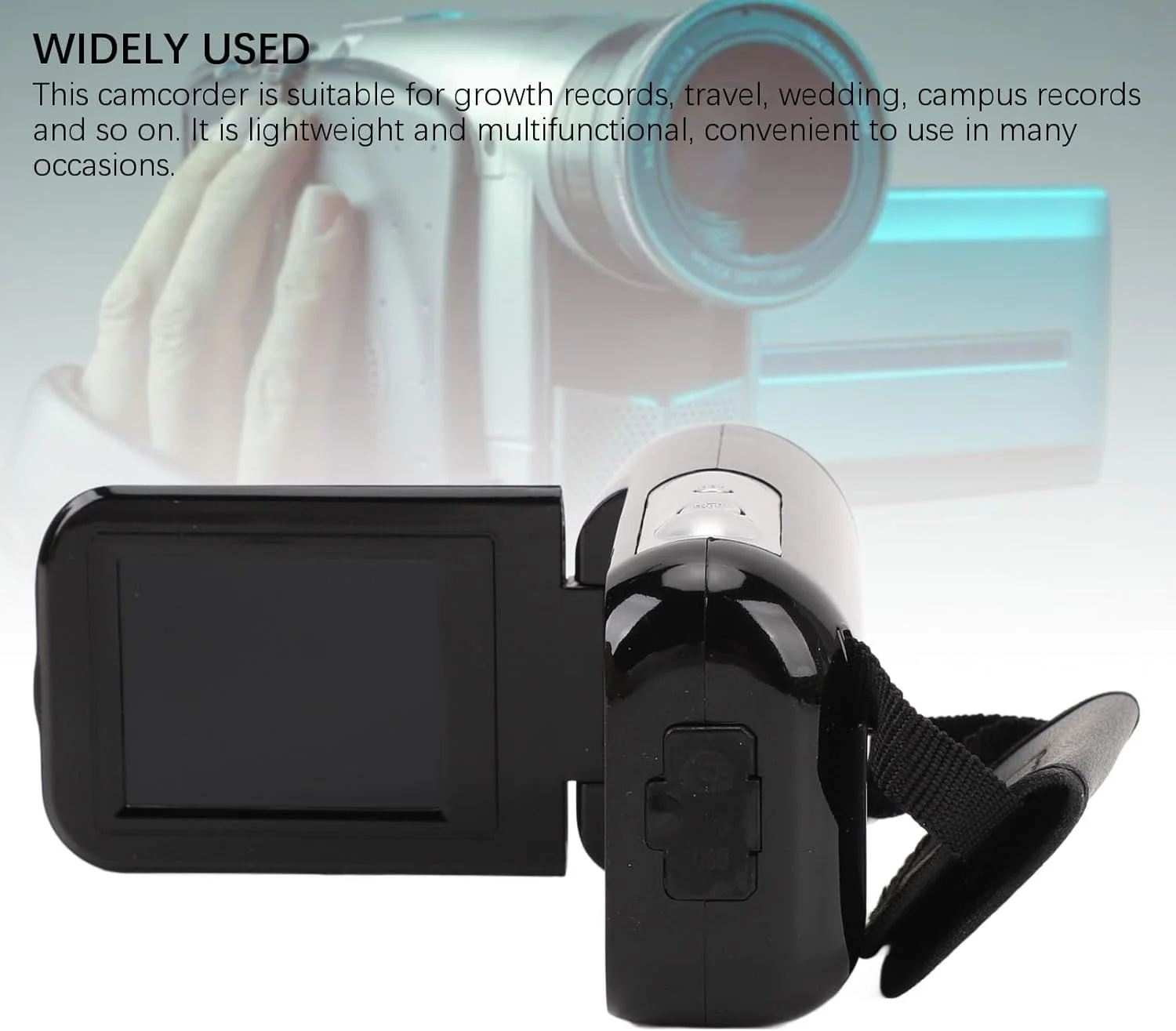 دوربین فیلمبرداری 16 مگاپیکسل 1080P با زوم دیجیتال 16 برابر، صفحه نمایش 2.0 اینچی چرخان، ضد لرزش، پورت USB، مناسب برای سفر، ثبت خاطرات، عروسی، سبک و چند منظوره دوربین فیلمبرداری 16 مگاپیکسل 1080P با زوم دیجیتال 16 برابر، صفحه نمایش 2.0 اینچی چرخان، ضد لرزش، پورت USB، مناسب برای سفر، ثبت خاطرات، عروسی، سبک و چند منظوره