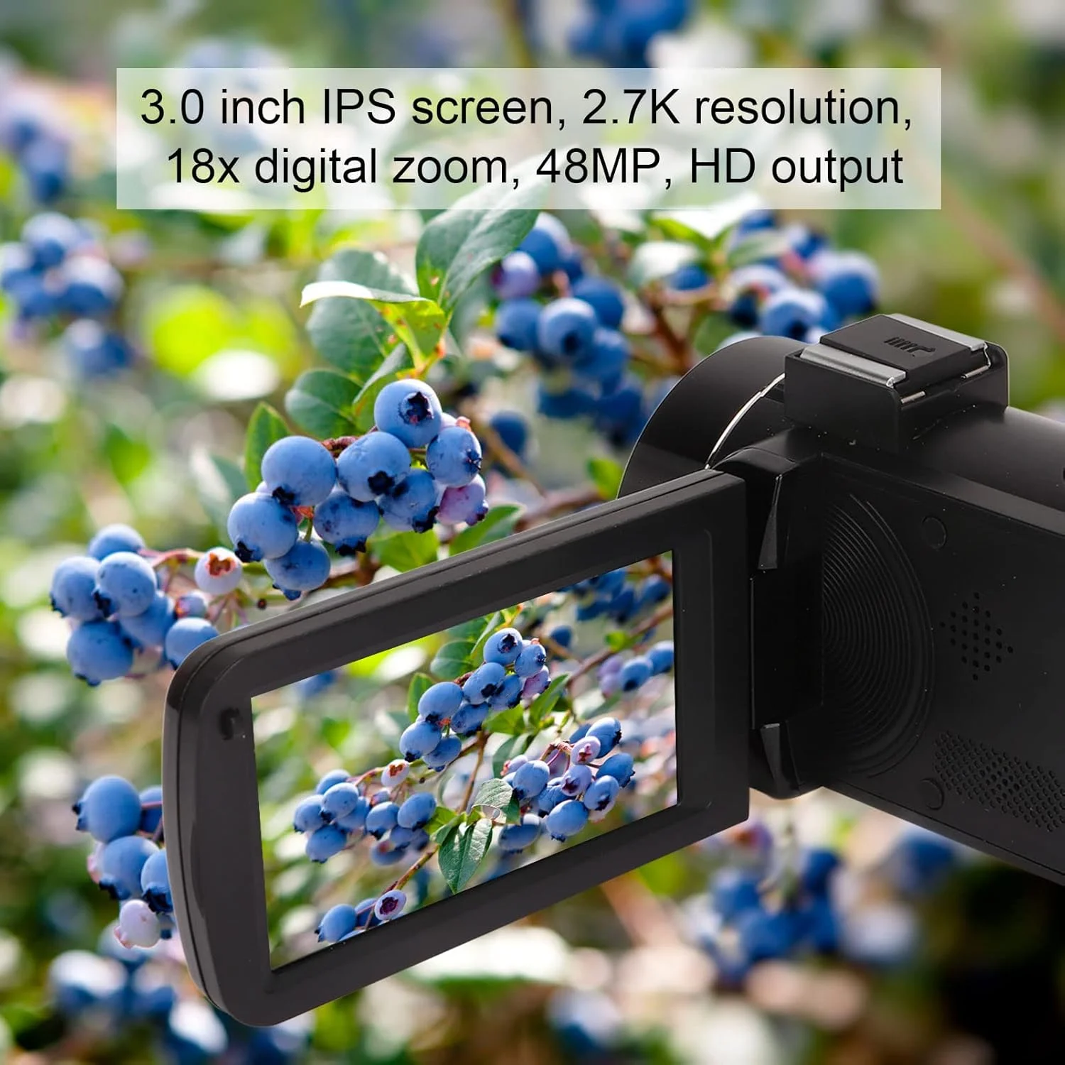 دوربین فیلمبرداری، دوربین دیجیتال ضبط کننده 2.7K 48MP با LCD 3.0 اینچی چرخش 270 درجه، زوم دیجیتال 18X به همراه باتری، دوربین ولاگینگ با کنترل از راه دور دوربین فیلمبرداری، دوربین دیجیتال ضبط کننده 2.7K 48MP با LCD 3.0 اینچی چرخش 270 درجه، زوم دیجیتال 18X به همراه باتری، دوربین ولاگینگ با کنترل از راه دور