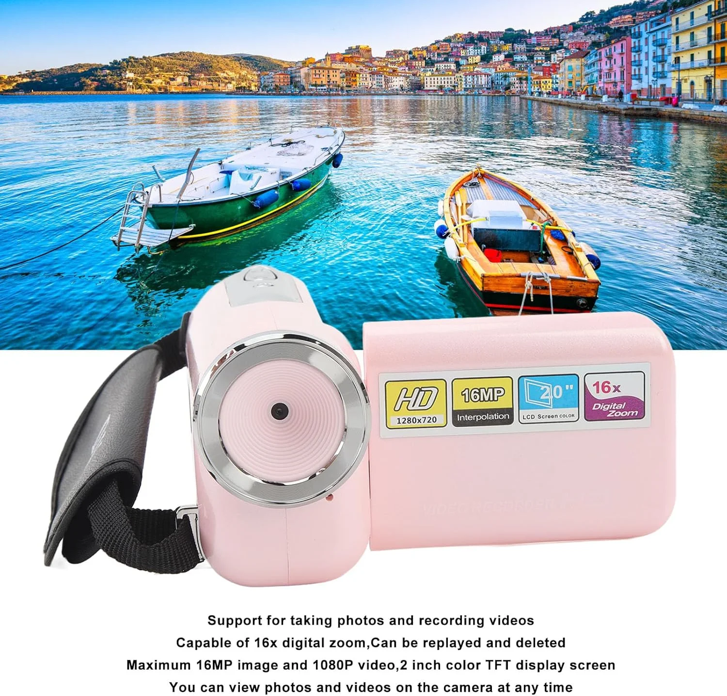 دوربین فیلمبرداری کودکانه، 16 مگاپیکسل 1080P HD ضبط کننده ویدئویی دیجیتال قابل حمل با زوم دیجیتال 16 برابر، صفحه نمایش 2 اینچی TFT LCD، برای کودکان پسر دختر DV دوربین فیلمبرداری دیجیتال دوربین فیلمبرداری کودکانه، 16 مگاپیکسل 1080P HD ضبط کننده ویدئویی دیجیتال قابل حمل با زوم دیجیتال 16 برابر، صفحه نمایش 2 اینچی TFT LCD، برای کودکان پسر دختر DV دوربین فیلمبرداری دیجیتال