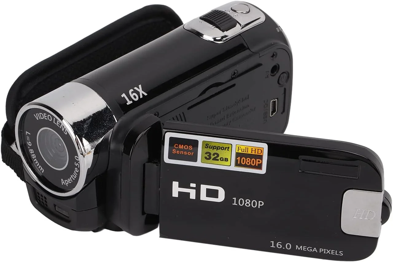 دوربین فیلمبرداری Full HD 4K 48MP با صفحه نمایش LCD 2.7 اینچی، زوم 16X، رابط USB، فلاش داخلی، دوربین فیلمبرداری دیجیتال 4K با رابط پیچ 1/4 اینچی