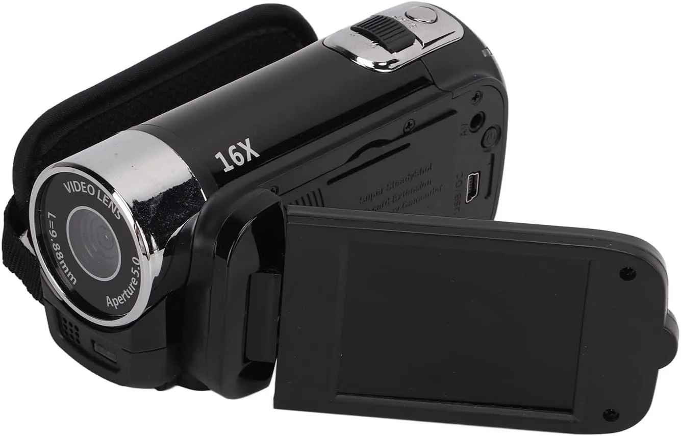 دوربین فیلمبرداری Full HD 4K 48MP با صفحه نمایش LCD 2.7 اینچی، زوم 16X، رابط USB، فلاش داخلی، دوربین فیلمبرداری دیجیتال 4K با رابط پیچ 1/4 اینچی