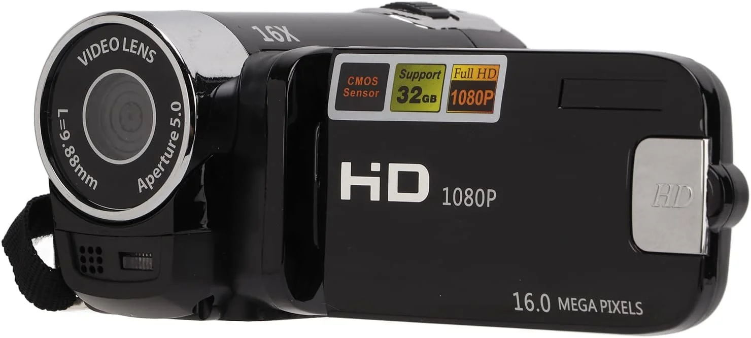 دوربین فیلمبرداری Full HD 4K 48MP با صفحه نمایش رنگی 2.7 اینچی چرخان 270 درجه و زوم 16X دیجیتال برای علاقه مندان به عکاسی و فیلمبرداری (مشکی)