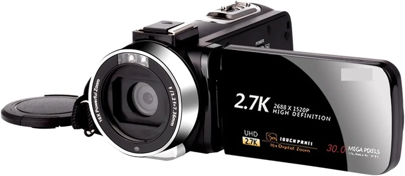 دوربین فیلمبرداری دوربین فیلمبرداری صفحه لمسی IPS HD 3.0 اینچی دوربین ولاگینگ دوربین های دیجیتال 2.7K واقعی و ضبط کننده ویدیویی چند منظوره