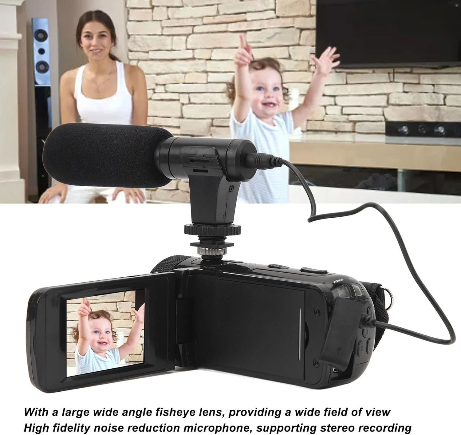 دوربین فیلمبرداری، دوربین فیلمبرداری فول اچ دی 1080P با صفحه لمسی 2.4 اینچی IPS، زوم 16 برابر دوربین فیلمبرداری دیجیتال 16 مگاپیکسلی با نور پرکننده برای یوتیوب