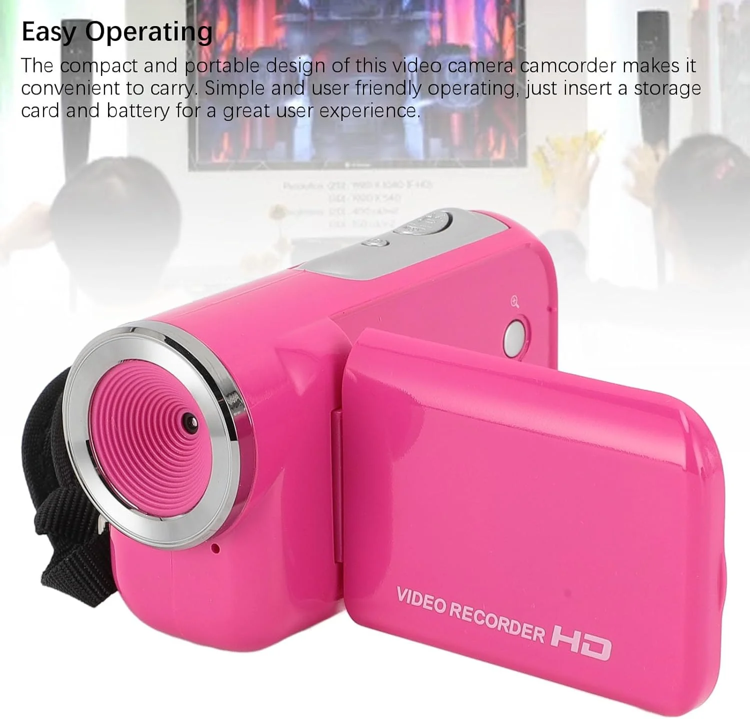 دوربین فیلمبرداری، دوربین فیلمبرداری 4K 1080P 16 مگاپیکسلی با صفحه نمایش چرخان 2.0 اینچی، دوربین زوم دیجیتال 16 برابر با میکروفون داخلی، ضد لرزش، برای مسافرت، عروسی، ضبط های مدرسه