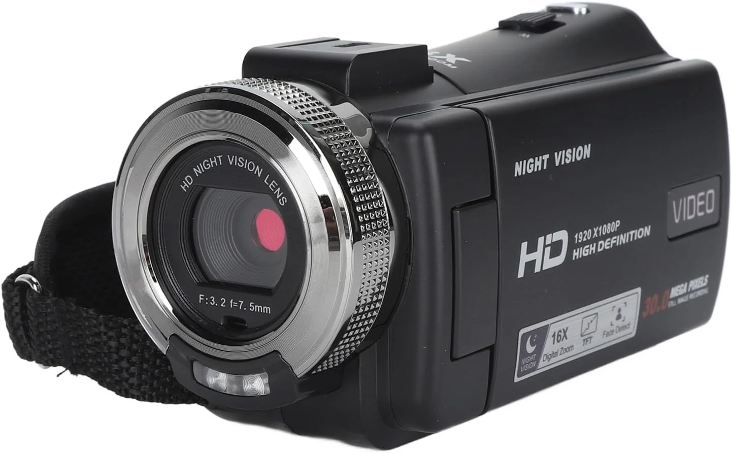 دوربین فیلمبرداری، دوربین ولاگینگ 30 مگاپیکسلی برای یوتیوب با زوم دیجیتال 16 برابر، صفحه نمایش 3.0 اینچی، دوربین دید در شب IR، دوربین ولاگینگ با میکروفون خارجی برای دانشجویان و مبتدیان