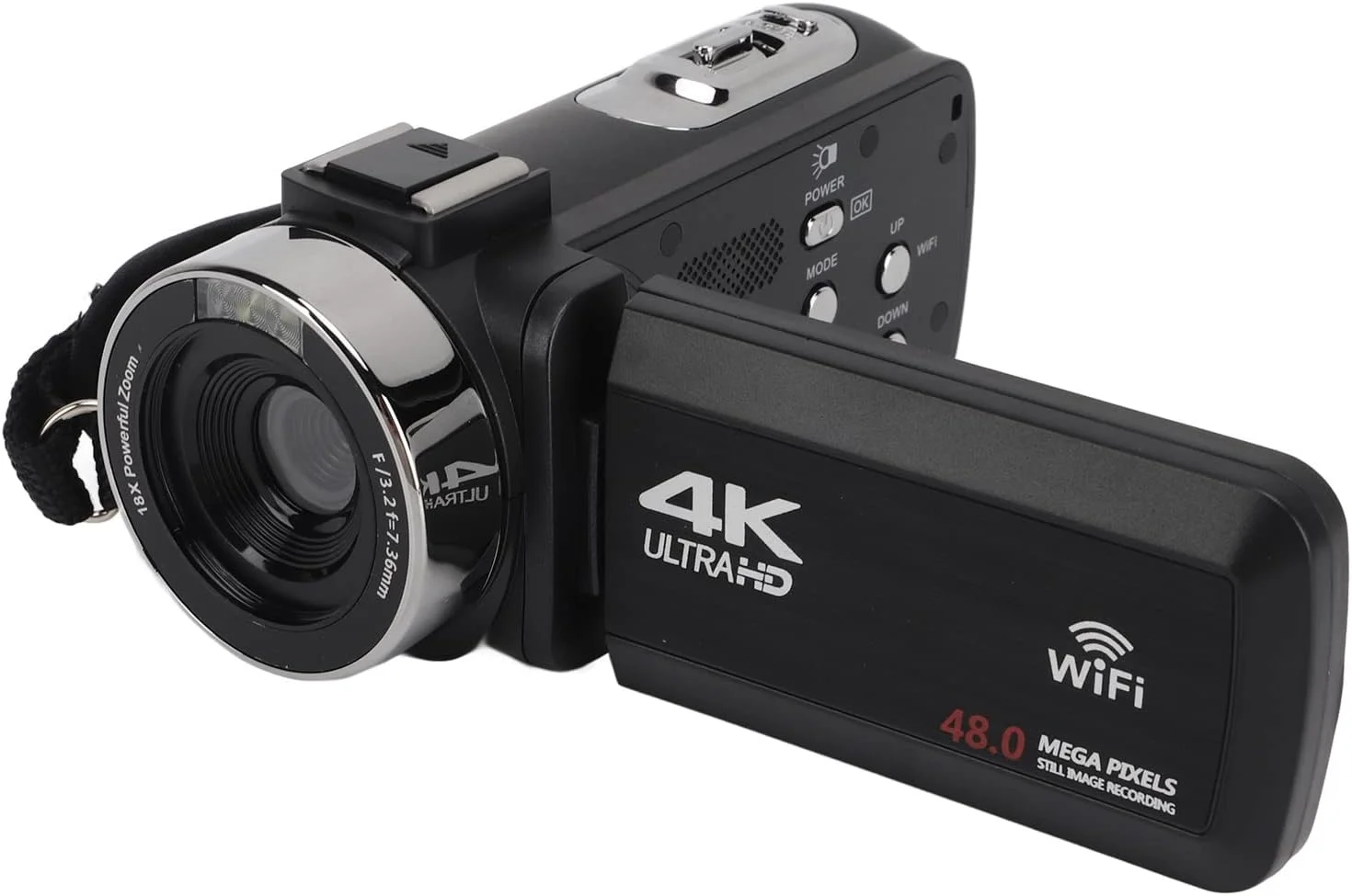 دوربین فیلمبرداری 4K 48MP با صفحه نمایش 3.0 اینچی IPS، دوربین فیلمبرداری دیجیتال WiFi، دوربین فیلمبرداری با زوم دیجیتال 18 برابر به همراه کنترل از راه دور