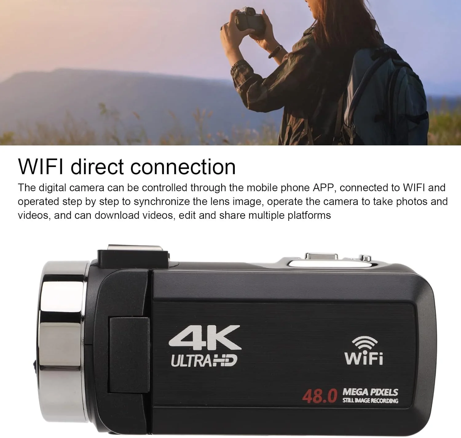 دوربین فیلمبرداری 4K 48MP با صفحه نمایش 3.0 اینچی IPS، دوربین فیلمبرداری دیجیتال WiFi، دوربین فیلمبرداری با زوم دیجیتال 18 برابر به همراه کنترل از راه دور دوربین فیلمبرداری 4K 48MP با صفحه نمایش 3.0 اینچی IPS، دوربین فیلمبرداری دیجیتال WiFi، دوربین فیلمبرداری با زوم دیجیتال 18 برابر به همراه کنترل از راه دور