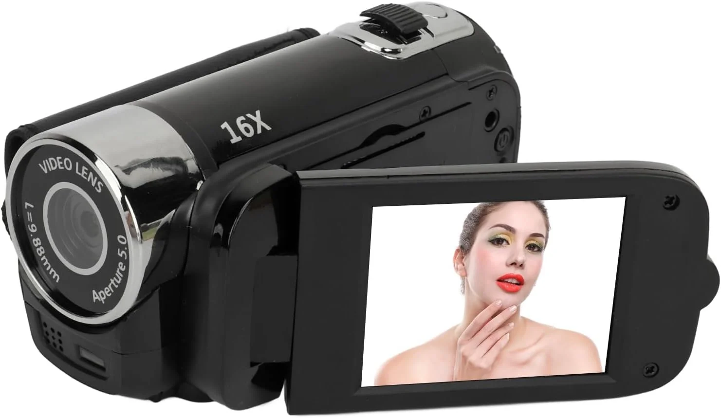 دوربین فیلمبرداری، دوربین ضبط ولاگ 1080P 16MP با صفحه نمایش چرخان 2.4 اینچی، زوم دیجیتال 16X، ضد لرزش، ضبط حلقه ای، دوربین دیجیتال برای نوجوانان و مبتدیان