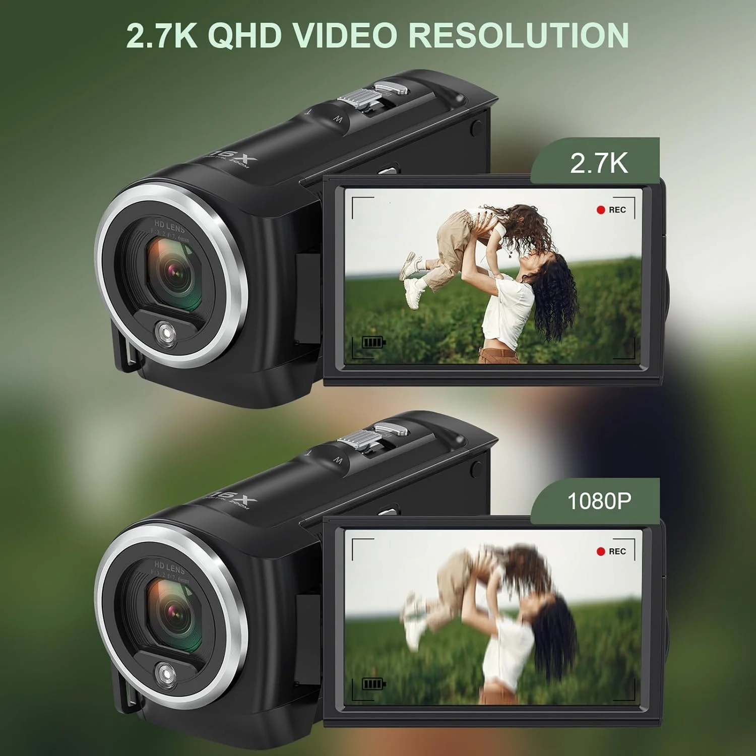 دوربین فیلمبرداری 2.7K QHD 50MP دوربین ولاگ یوتیوب زوم دیجیتال 16X وب کم صفحه نمایش 270 درجه ضبط در حین شارژ دوربین فیلمبرداری 2.7K QHD 50MP دوربین ولاگ یوتیوب زوم دیجیتال 16X وب کم صفحه نمایش 270 درجه ضبط در حین شارژ
