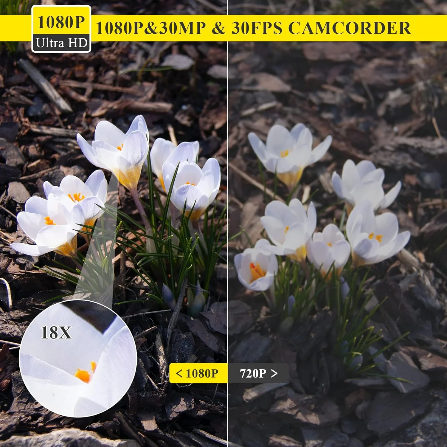 دوربین فیلمبرداری، کیفیت Full HD 1080P 30MP، دوربین ولاگ برای یوتیوب با دید در شب مادون قرمز، زوم دیجیتال 18X، صفحه نمایش LCD 3.0 اینچی، ضبط کننده ویدیو با کنترل از راه دور و باتری