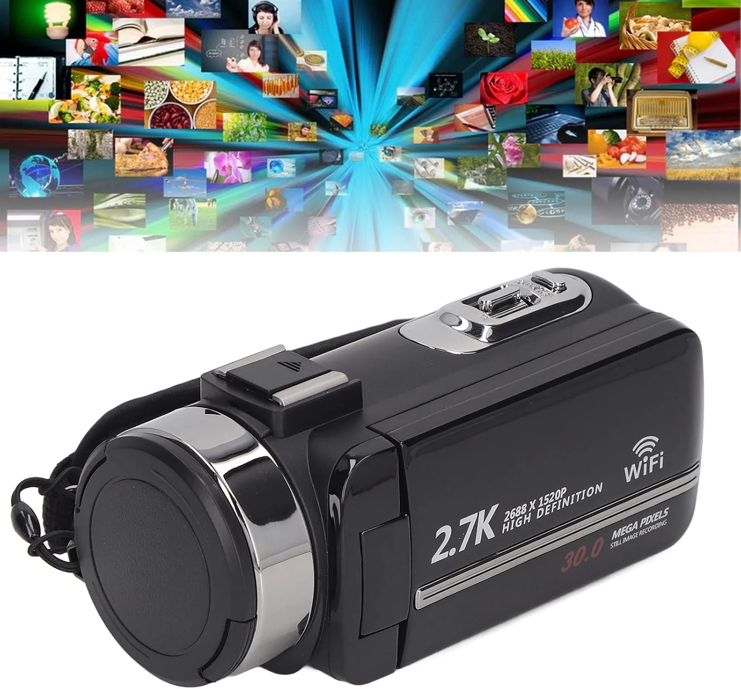 دوربین فیلمبرداری، دوربین ضبط ولاگ 2.7K 30M، دوربین فیلمبرداری با زوم دیجیتال 18 برابر و صفحه نمایش 3.0 اینچی IPS، دوربین فیلمبرداری دیجیتال WiFi با کنترل از راه دور دوربین فیلمبرداری، دوربین ضبط ولاگ 2.7K 30M، دوربین فیلمبرداری با زوم دیجیتال 18 برابر و صفحه نمایش 3.0 اینچی IPS، دوربین فیلمبرداری دیجیتال WiFi با کنترل از راه دور