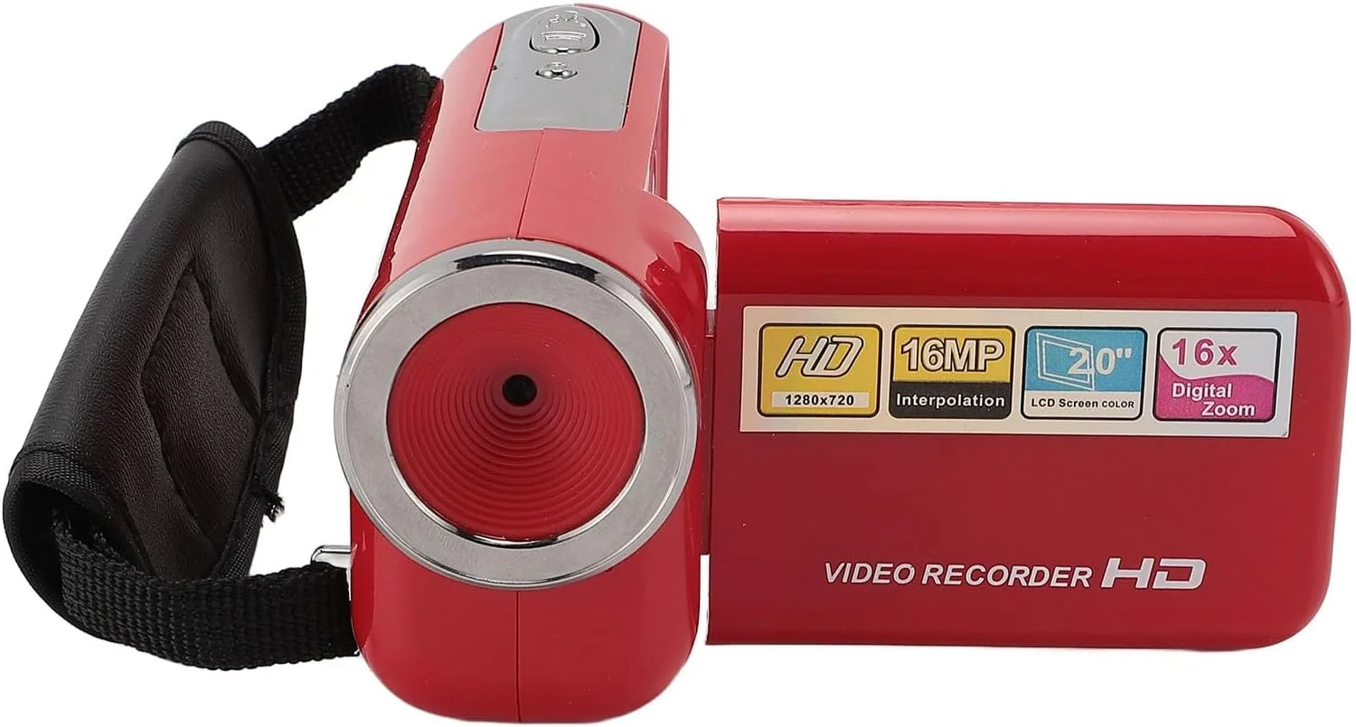 دوربین فیلمبرداری 1080P HD 16MP، دوربین ولاگ برای یوتیوب با زوم دیجیتال 16X، ضبط کننده ویدیویی صفحه نمایش 2 اینچی با پورت USB، سوراخ رزوه ای 1/4 اینچی (128 گیگابایت)