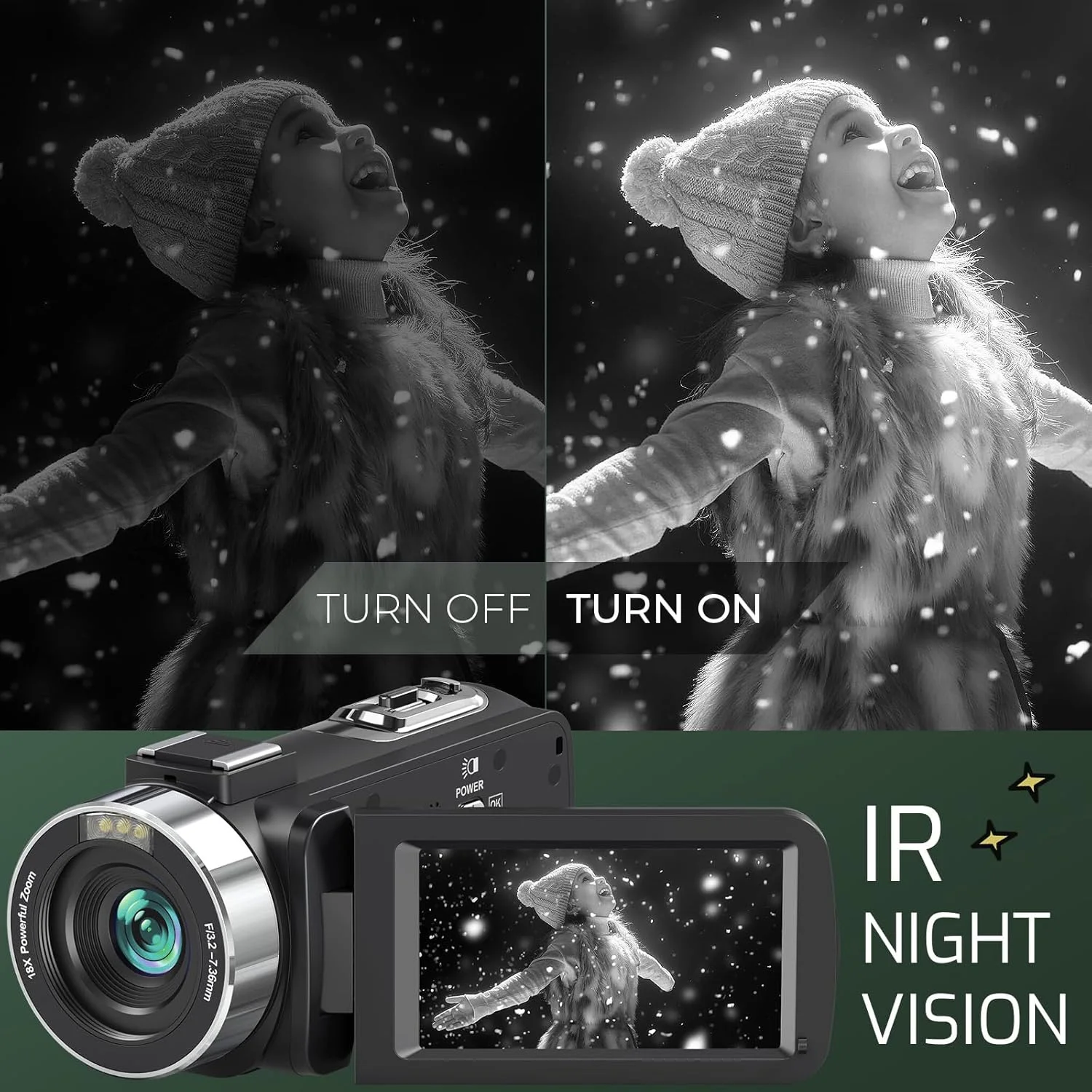 دوربین فیلمبرداری 4K Ultra HD 80MP برای ولاگ یوتیوب، زوم دیجیتال 18X، صفحه نمایش 3.0 اینچی IPS 270 درجه، ضبط کننده دوربین فیلمبرداری دید در شب IR با کارت SD 32 گیگابایتی، درپوش لنز و 2 باتری دوربین فیلمبرداری 4K Ultra HD 80MP برای ولاگ یوتیوب، زوم دیجیتال 18X، صفحه نمایش 3.0 اینچی IPS 270 درجه، ضبط کننده دوربین فیلمبرداری دید در شب IR با کارت SD 32 گیگابایتی، درپوش لنز و 2 باتری