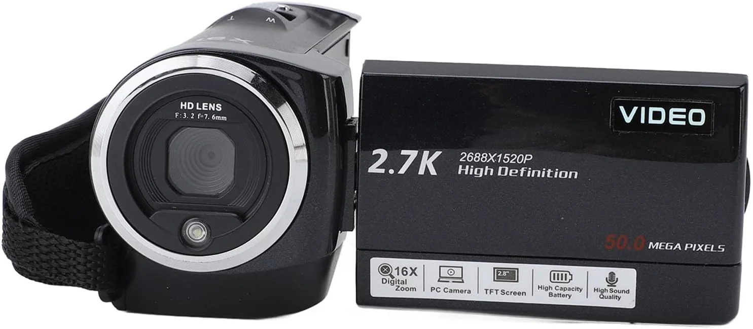 دوربین فیلمبرداری با زوم دیجیتال 16 برابر و صفحه نمایش 2.8 اینچی HD 50 مگاپیکسلی برای مسافرت های خارج از منزل