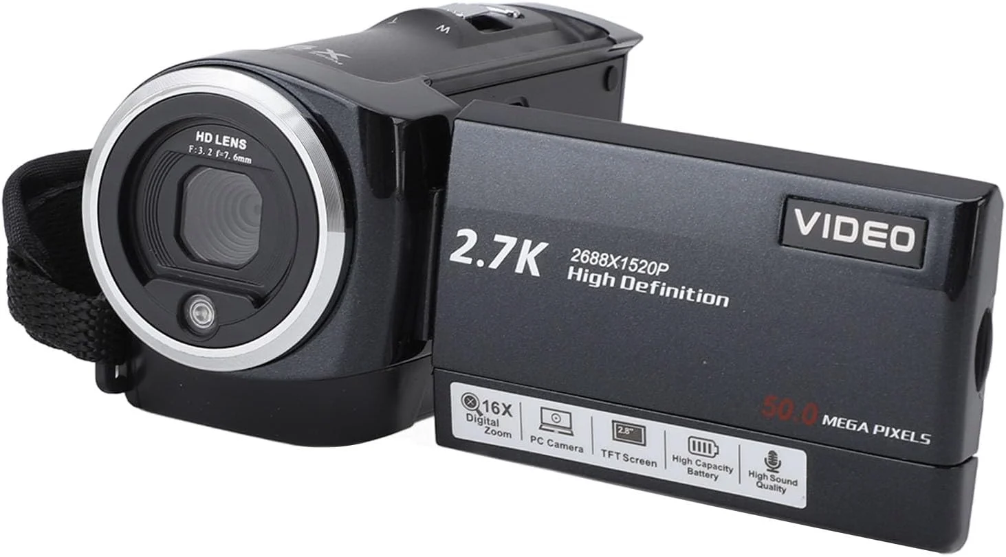 دوربین فیلمبرداری با زوم دیجیتال 16 برابر و صفحه نمایش 2.8 اینچی HD 50 مگاپیکسلی برای مسافرت های خارج از منزل