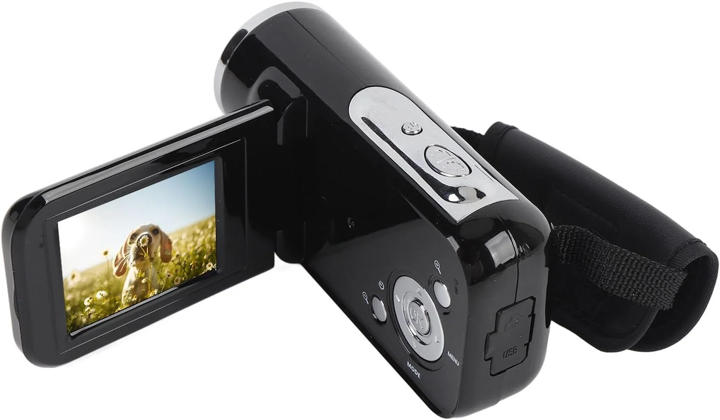 دوربین فیلمبرداری برای فیلمبرداری، دوربین فیلمبرداری 1080P 16MP با صفحه نمایش رنگی 2 اینچی، زوم 16 برابر، ضبط کننده ویدیویی ضد لرزش برای ثبت سفر، محوطه دانشگاه و رشد (مشکی)