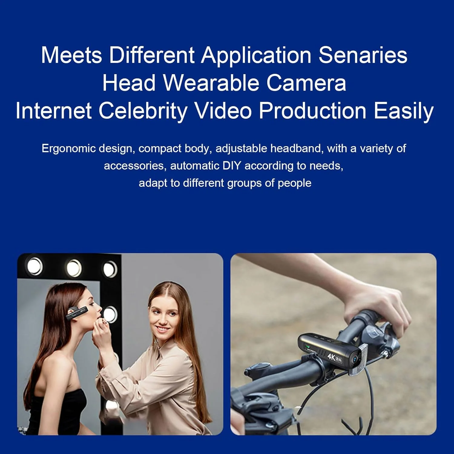 دوربین فیلمبرداری 4K نصب شده روی سر، دوربین فیلمبرداری 42 مگاپیکسلی 4K 60FPS، EIS 6.0 ضد لرزش زاویه باز 120 درجه، دوربین پوشیدنی با تثبیت کننده 2 محوره، کنترل برنامه برای Vlog، ورزش دوربین فیلمبرداری 4K نصب شده روی سر، دوربین فیلمبرداری 42 مگاپیکسلی 4K 60FPS، EIS 6.0 ضد لرزش زاویه باز 120 درجه، دوربین پوشیدنی با تثبیت کننده 2 محوره، کنترل برنامه برای Vlog، ورزش