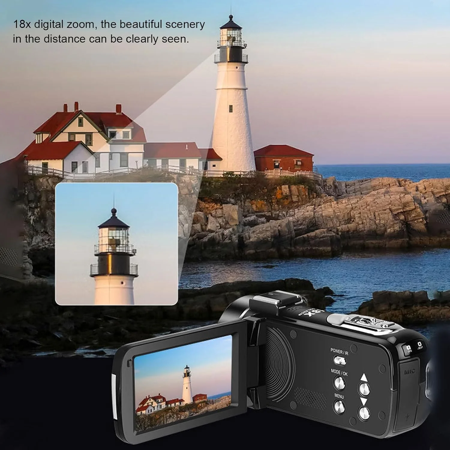 دوربین فیلمبرداری 1080P، دوربین دیجیتال 30 مگاپیکسلی با زوم دیجیتال 18X و LCD 3.0 اینچی، دید در شب مادون قرمز، تشخیص چهره ضد لرزش برای وبلاگ نویسی، پخش زنده دوربین فیلمبرداری 1080P، دوربین دیجیتال 30 مگاپیکسلی با زوم دیجیتال 18X و LCD 3.0 اینچی، دید در شب مادون قرمز، تشخیص چهره ضد لرزش برای وبلاگ نویسی، پخش زنده