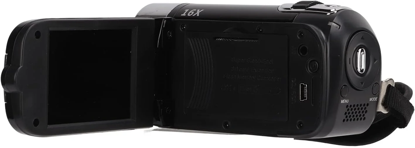 دوربین فیلمبرداری Cryfokt، دوربین فیلمبرداری دیجیتال با صفحه نمایش رنگی 2.7 اینچی، زوم 16 برابر، چرخش 270 درجه، Full HD 1080P، مناسب برای هدیه به کودکان و خانواده (مشکی) دوربین فیلمبرداری Cryfokt، دوربین فیلمبرداری دیجیتال با صفحه نمایش رنگی 2.7 اینچی، زوم 16 برابر، چرخش 270 درجه، Full HD 1080P، مناسب برای هدیه به کودکان و خانواده (مشکی)