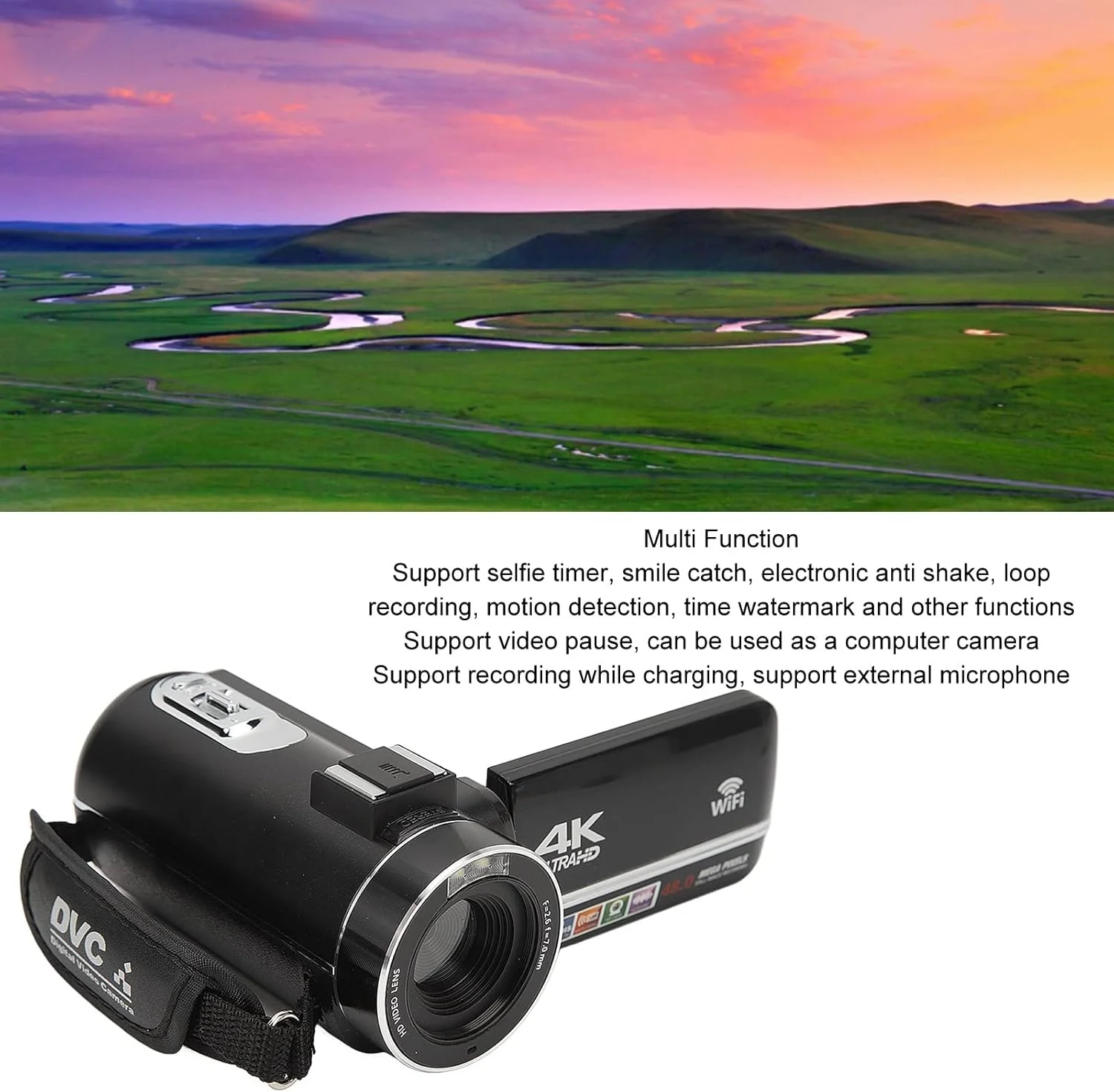 دوربین فیلمبرداری ciciglow، دوربین فیلمبرداری دیجیتال HD 4K 48 مگاپیکسل زوم دیجیتال 18X صفحه لمسی 3.0 اینچی دوربین ولاگینگ WiFi با کنترل از راه دور، باتری 1500mAh دوربین فیلمبرداری ciciglow، دوربین فیلمبرداری دیجیتال HD 4K 48 مگاپیکسل زوم دیجیتال 18X صفحه لمسی 3.0 اینچی دوربین ولاگینگ WiFi با کنترل از راه دور، باتری 1500mAh