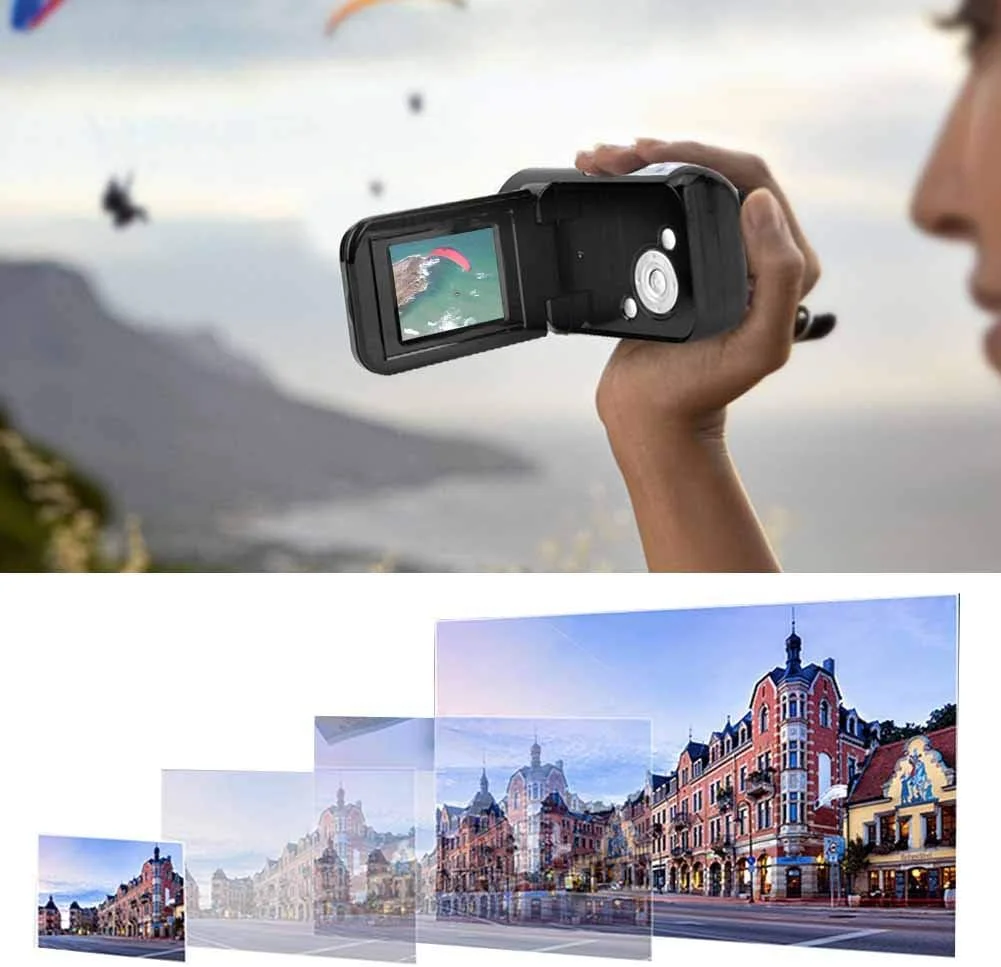 دوربین فیلمبرداری کودکانه، دوربین فیلمبرداری دیجیتال HD 16X با صفحه نمایش TFT LCD، دوربین فیلمبرداری قابل حمل کودکانه مناسب کریسمس (مشکی) دوربین فیلمبرداری کودکانه، دوربین فیلمبرداری دیجیتال HD 16X با صفحه نمایش TFT LCD، دوربین فیلمبرداری قابل حمل کودکانه مناسب کریسمس (مشکی)