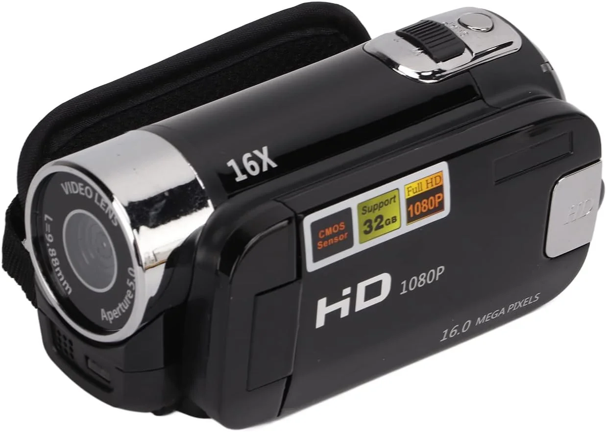 دوربین فیلمبرداری Cryfokt، دوربین فیلمبرداری دیجیتال با صفحه نمایش رنگی 2.7 اینچی، زوم 16 برابر، چرخش 270 درجه، Full HD 1080P، مناسب برای هدیه به کودکان و خانواده (مشکی) دوربین فیلمبرداری Cryfokt، دوربین فیلمبرداری دیجیتال با صفحه نمایش رنگی 2.7 اینچی، زوم 16 برابر، چرخش 270 درجه، Full HD 1080P، مناسب برای هدیه به کودکان و خانواده (مشکی)