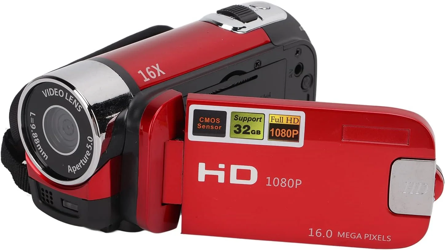 دوربین فیلمبرداری Denash Full HD 1080P، صفحه نمایش LCD 2.7 اینچی، دوربین 16 مگاپیکسلی، چرخش 270 درجه، زوم 16X، رابط USB، فلاش داخلی، رابط پیچ 1/4 اینچی (-2214210116212)