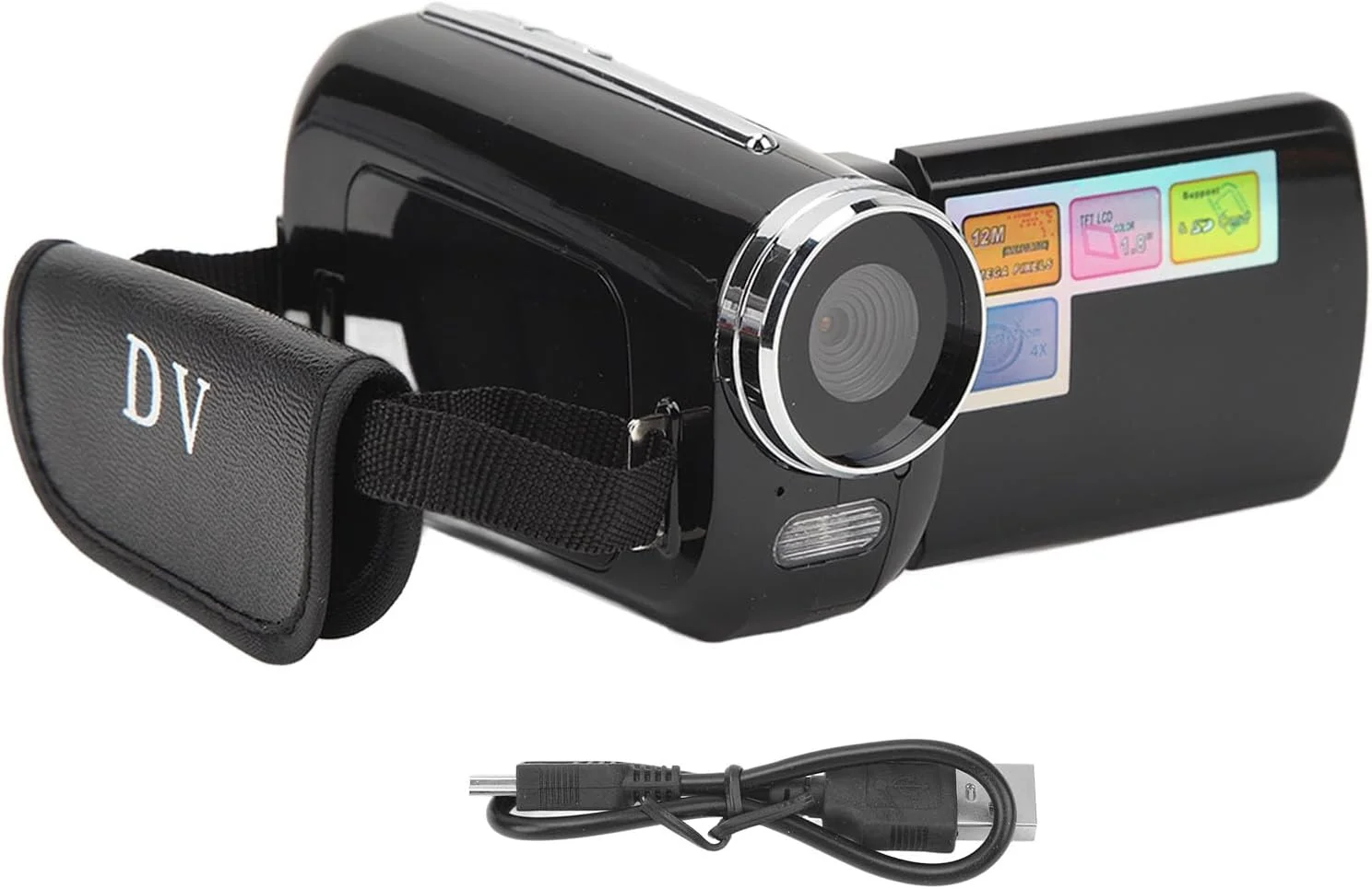 دوربین فیلمبرداری دیجیتال Cryfokt، دوربین فیلمبرداری دیجیتال قابل حمل با زوم 4 برابر و صفحه نمایش 1.8 اینچی مناسب برای مسافرت، Cryfoktr02dxciufb