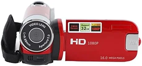 دوربین فیلمبرداری Cryfokt 1080P 16MP، دوربین فیلمبرداری با صفحه چرخان، دوربین ولاگینگ با زوم دیجیتال 16 برابر، دوربین HD با تایمر خودکار برای سفر، مراسم، و ثبت خاطرات دانشگاه (قرمز) دوربین فیلمبرداری Cryfokt 1080P 16MP، دوربین فیلمبرداری با صفحه چرخان، دوربین ولاگینگ با زوم دیجیتال 16 برابر، دوربین HD با تایمر خودکار برای سفر، مراسم، و ثبت خاطرات دانشگاه (قرمز)