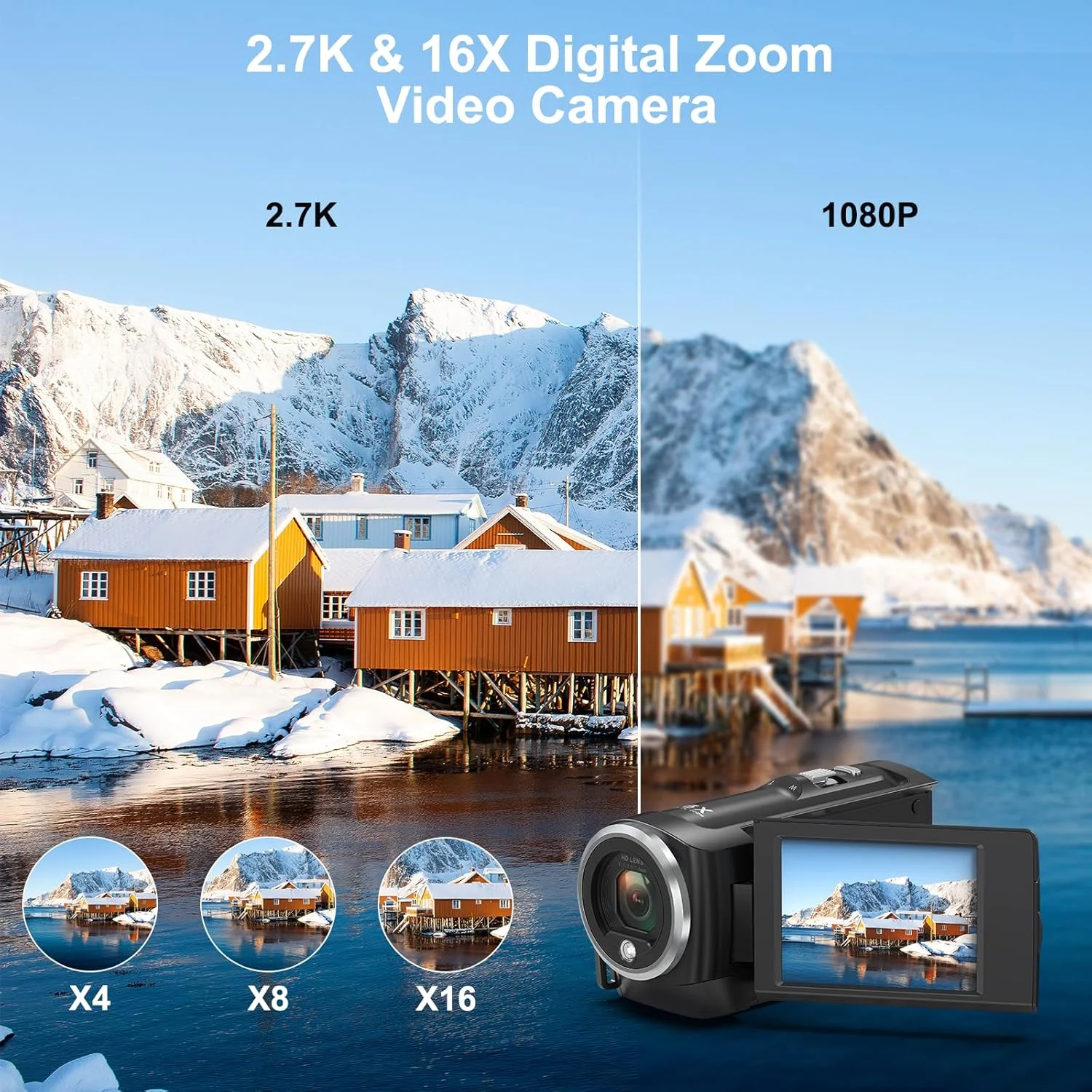 دوربین فیلمبرداری Delmodes 2.7K با زوم دیجیتال 16X، کیفیت 56 مگاپیکسل، به همراه نور LED برای تولید محتوا در یوتیوب، صفحه نمایش 2.8 اینچی LCD و کارت حافظه 32 گیگابایتی SD و 2 عدد باتری دوربین فیلمبرداری Delmodes 2.7K با زوم دیجیتال 16X، کیفیت 56 مگاپیکسل، به همراه نور LED برای تولید محتوا در یوتیوب، صفحه نمایش 2.8 اینچی LCD و کارت حافظه 32 گیگابایتی SD و 2 عدد باتری