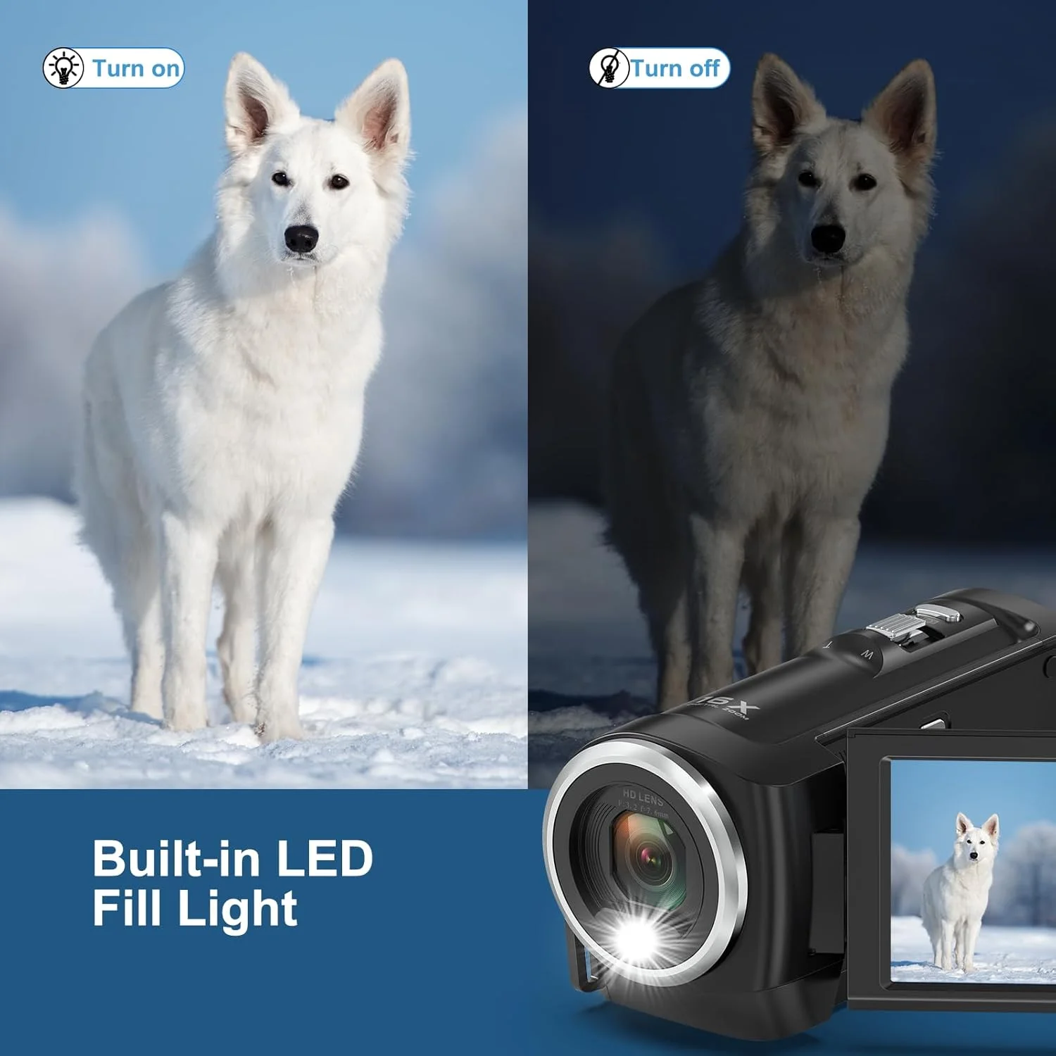 دوربین فیلمبرداری Delmodes 2.7K با زوم دیجیتال 16X، کیفیت 56 مگاپیکسل، به همراه نور LED برای تولید محتوا در یوتیوب، صفحه نمایش 2.8 اینچی LCD و کارت حافظه 32 گیگابایتی SD و 2 عدد باتری دوربین فیلمبرداری Delmodes 2.7K با زوم دیجیتال 16X، کیفیت 56 مگاپیکسل، به همراه نور LED برای تولید محتوا در یوتیوب، صفحه نمایش 2.8 اینچی LCD و کارت حافظه 32 گیگابایتی SD و 2 عدد باتری