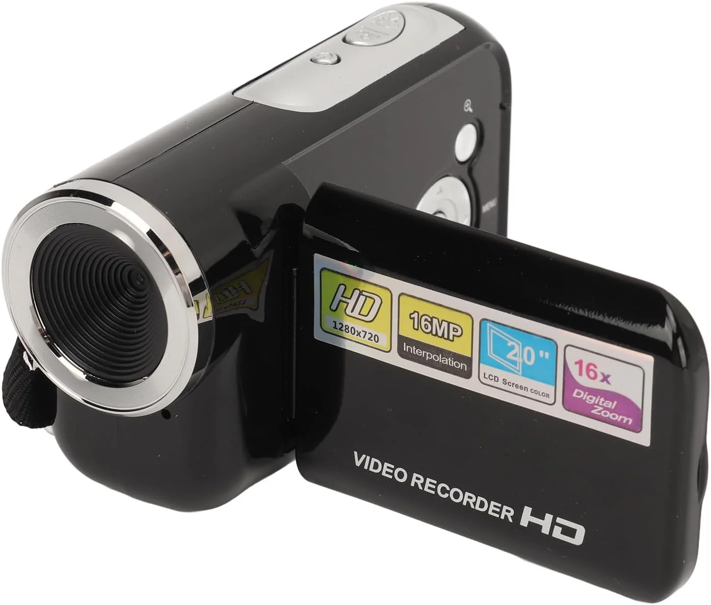 دوربین فیلمبرداری دیجیتال کودکان، 16 مگاپیکسل 1080P HD با زوم 16 برابر، دوربین فیلمبرداری دستی مینی DV با صفحه نمایش LCD 2 اینچی برای نوجوانان مبتدی، مشکی