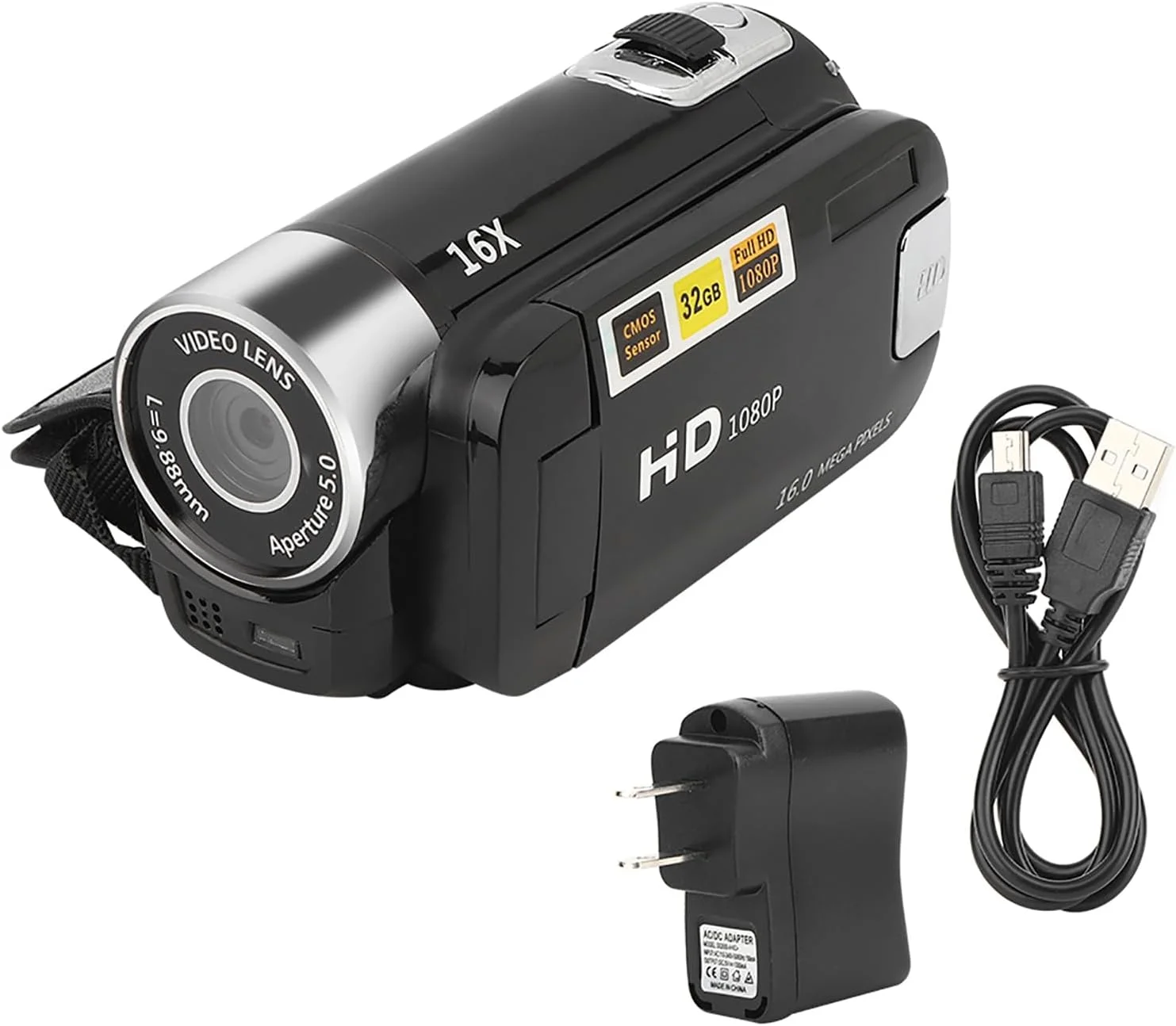 دوربین فیلمبرداری دیجیتال مدل DH 90 با زوم دیجیتال 16X و صفحه نمایش رنگی 2.7 اینچی، دوربین فیلمبرداری تصویر و ویدئو با کیفیت بالا، دوشاخه آمریکایی