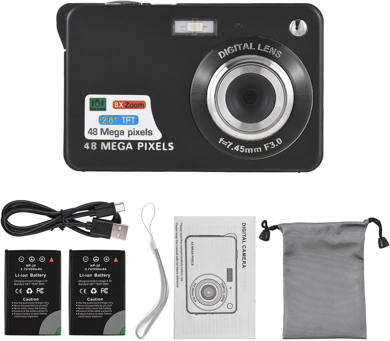 دوربین فیلمبرداری دیجیتال 4K با فوکوس خودکار 48 مگاپیکسل، زوم 16 برابر، تشخیص چهره، ثبت لبخند، فلاش داخلی به همراه 2 عدد باتری، مناسب جشن ها و کودکان دوربین فیلمبرداری دیجیتال 4K با فوکوس خودکار 48 مگاپیکسل، زوم 16 برابر، تشخیص چهره، ثبت لبخند، فلاش داخلی به همراه 2 عدد باتری، مناسب جشن ها و کودکان