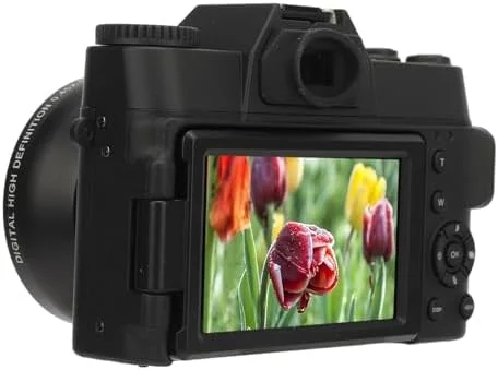 دوربین دیجیتال 4K، دوربین فیلمبرداری دیجیتال 48 مگاپیکسلی با صفحه نمایش چرخان 180 درجه، زوم دیجیتال 16 برابر، لنز واید انگل، باتری، جمع و جور و قابل حمل برای مسافرت دوربین دیجیتال 4K، دوربین فیلمبرداری دیجیتال 48 مگاپیکسلی با صفحه نمایش چرخان 180 درجه، زوم دیجیتال 16 برابر، لنز واید انگل، باتری، جمع و جور و قابل حمل برای مسافرت