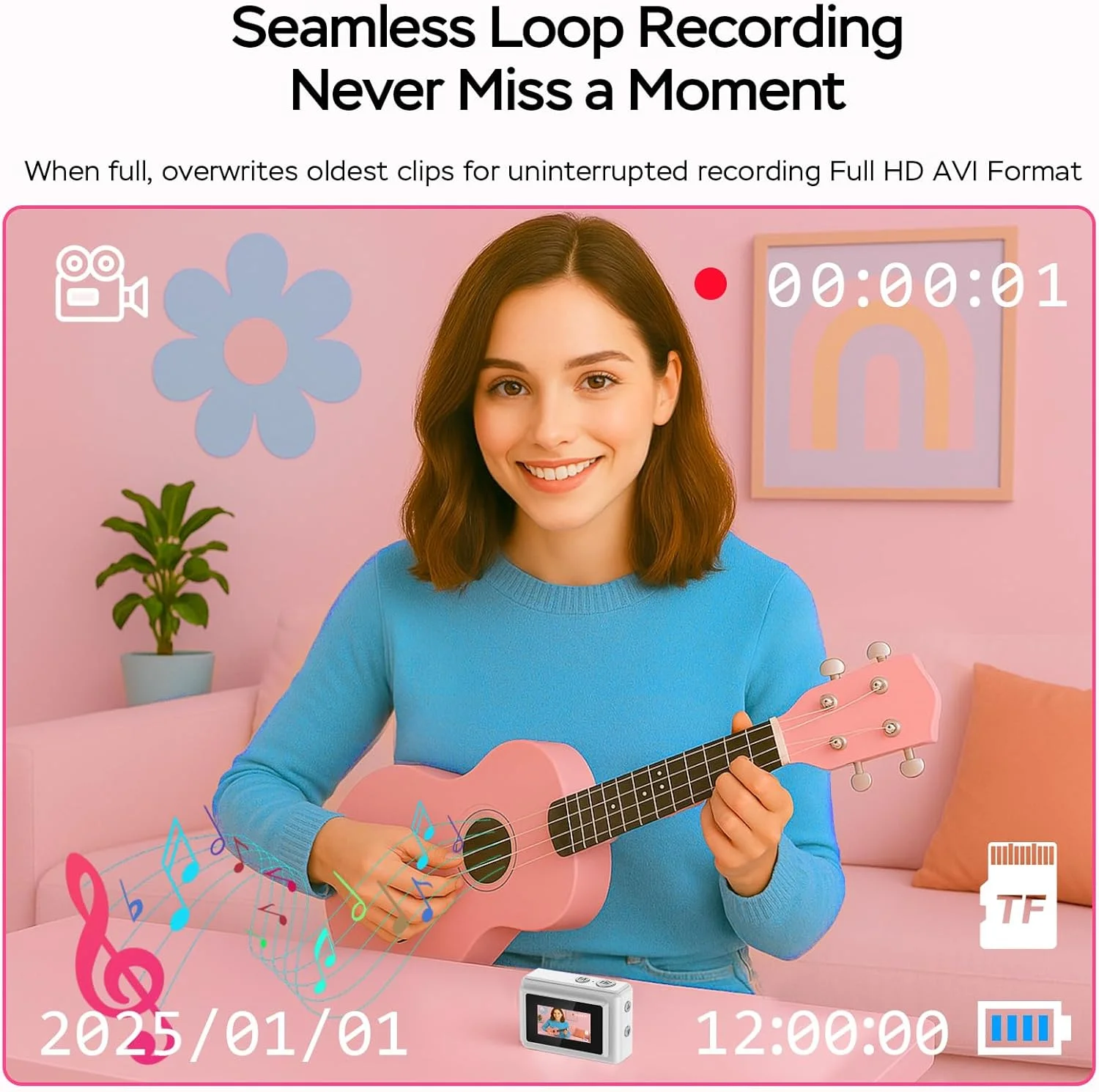 دوربین کوچک 1080P HD ضبط کننده ویدئو - دوربین فیلمبرداری دیجیتال جاکلیدی با کارت 64 گیگابایتی، صفحه نمایش HD 0.96 اینچی، عمر باتری طولانی، دوربین کوچک فوق قابل حمل برای سفر/ولاگ/عکس های شب (سفید) دوربین کوچک 1080P HD ضبط کننده ویدئو - دوربین فیلمبرداری دیجیتال جاکلیدی با کارت 64 گیگابایتی، صفحه نمایش HD 0.96 اینچی، عمر باتری طولانی، دوربین کوچک فوق قابل حمل برای سفر/ولاگ/عکس های شب (سفید)