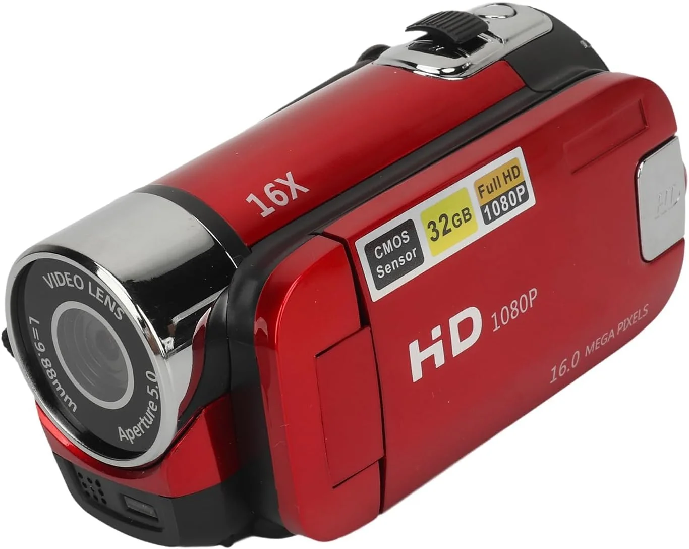 دوربین فیلمبرداری دیجیتال D90 1080P 16MP با صفحه نمایش چرخان 2.4 اینچی، زوم 16X HD با نور پرکننده، قرمز دوربین فیلمبرداری دیجیتال D90 1080P 16MP با صفحه نمایش چرخان 2.4 اینچی، زوم 16X HD با نور پرکننده، قرمز