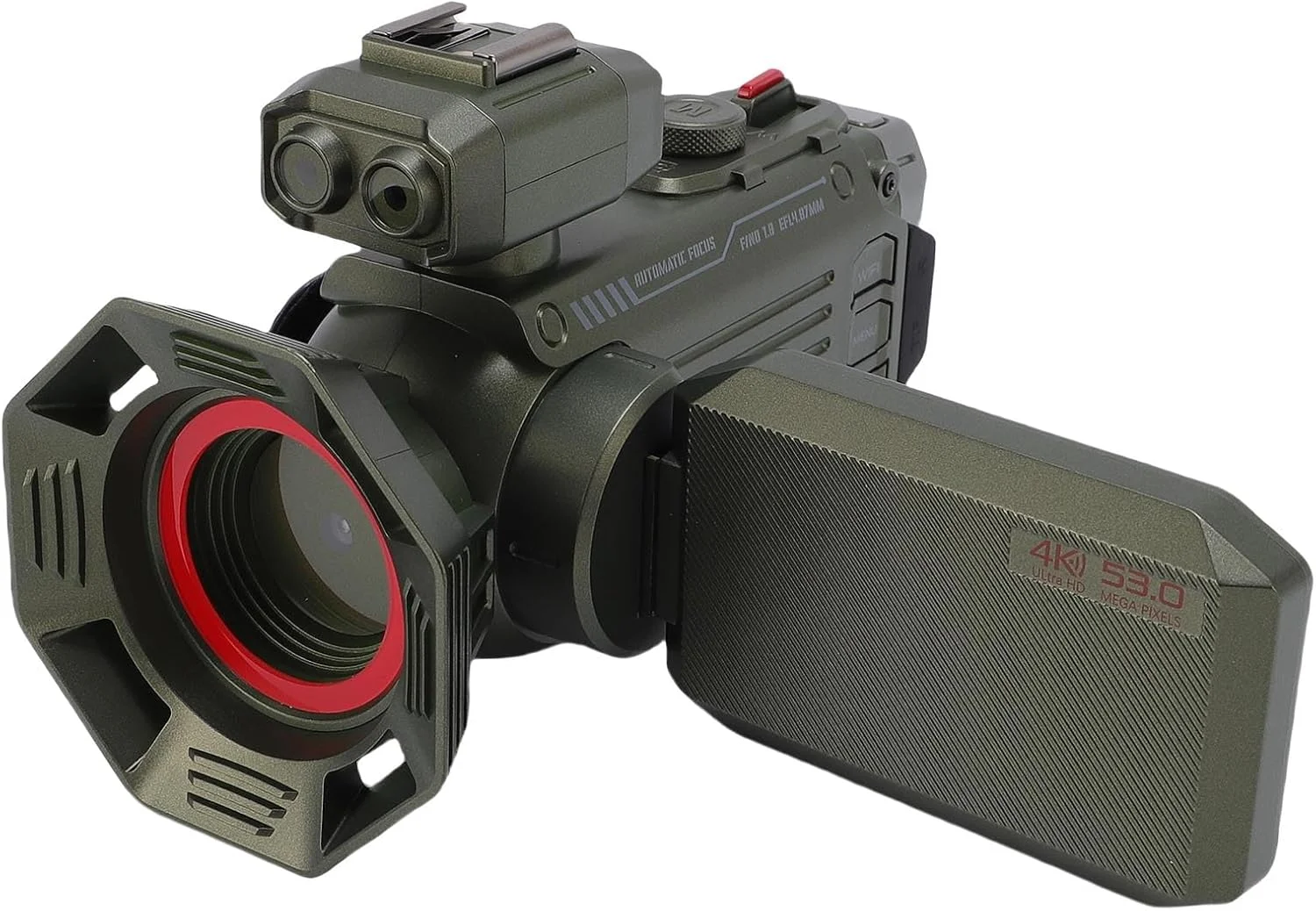 دوربین فیلمبرداری دیجیتال، دوربین فیلمبرداری Ultra HD 4K با زوم 50X، فوکوس خودکار، دوربین وبلاگ نویسی WiFi، ضبط کننده ویدئو با صفحه نمایش رنگی 3 اینچی HD (سبز)