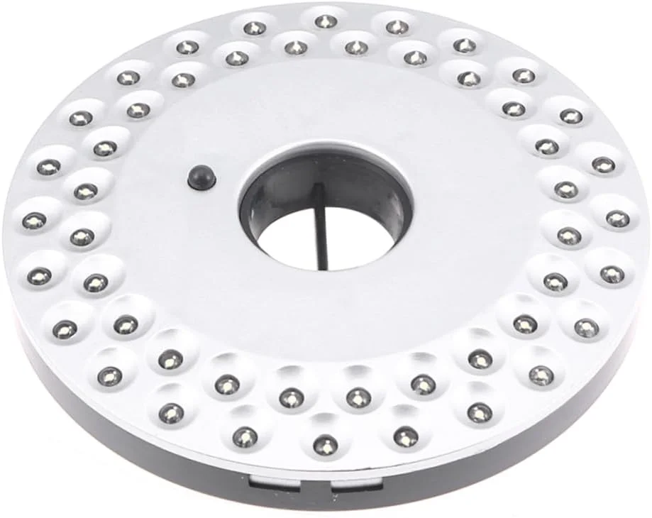 چراغ دیسکی ال ای دی فضای باز آنگولی، چراغ میله چتر با باتری برای چادرهای کمپینگ و پاسیوها برای استفاده اضطراری، دارای قلاب آویز آسان، نقره ای